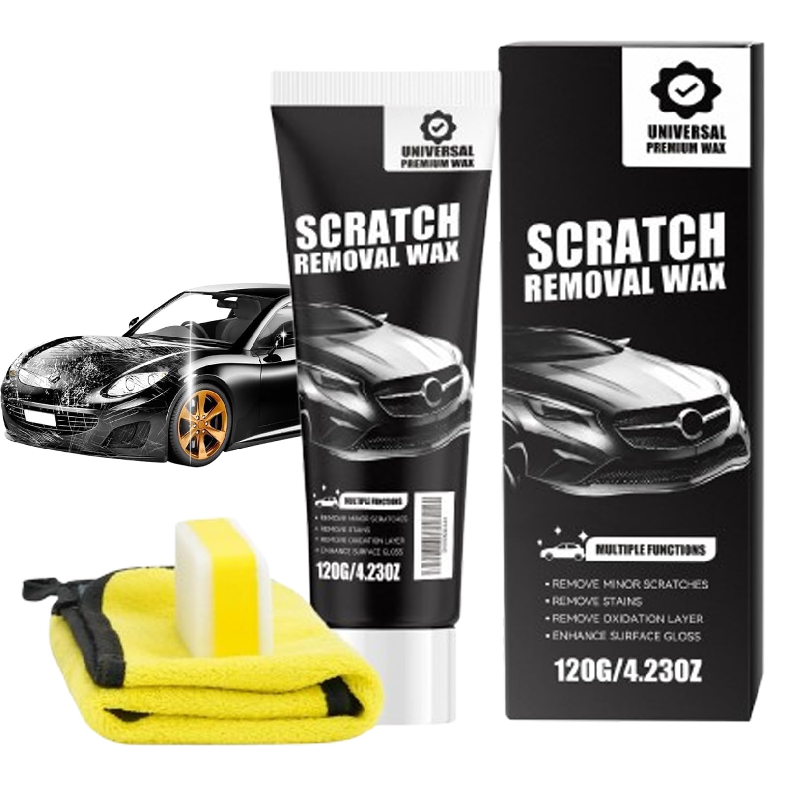 Car Scratch Remover, 2026 New Car Scratch Repair Paste for Light Scratches & Swirl Marks – Easy DIY Paint Repair, Works on All Car Paint Colors, Quick Application with Microfiber Cloth (Set B) — view 8