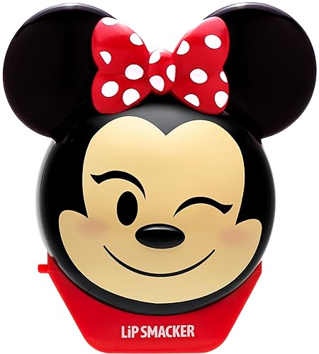 Lip Smacker Disney Minnie Mouse Emoji Lip Balm, sabor a limonada de fresa, transparente, para niños