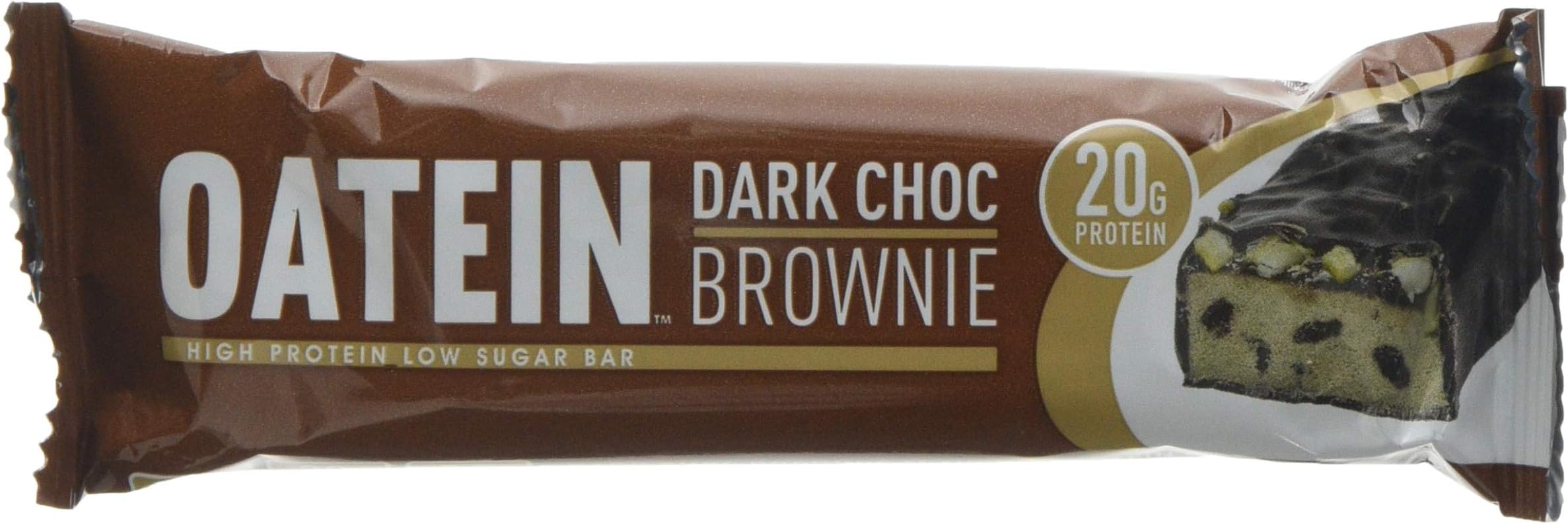Oatein High Protein Low Sugar and Low Carb Bar, Choc Brownie, Box of 12x60g