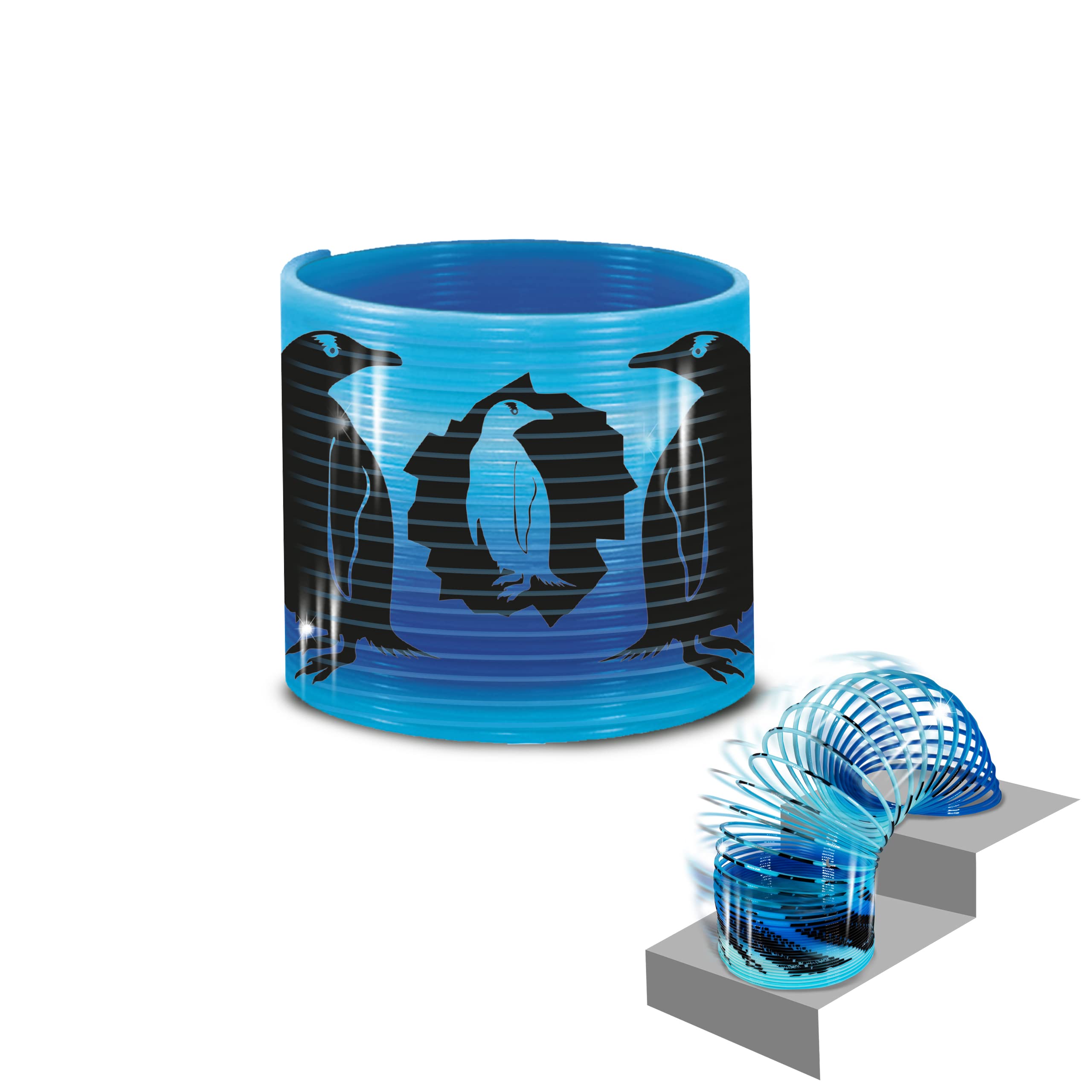 Super SpringPenguin from Deluxebase. 6.5cm Bird Rainbow Spring Toy. Fantastic fidget toys for adults and kids