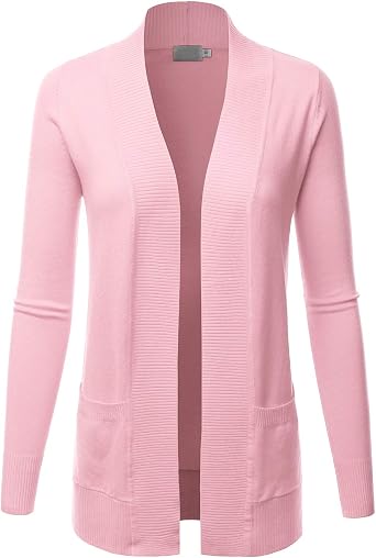 LALABEE Womens Open Front Pockets Knit Long Sleeve Sweater CardiganS3XL