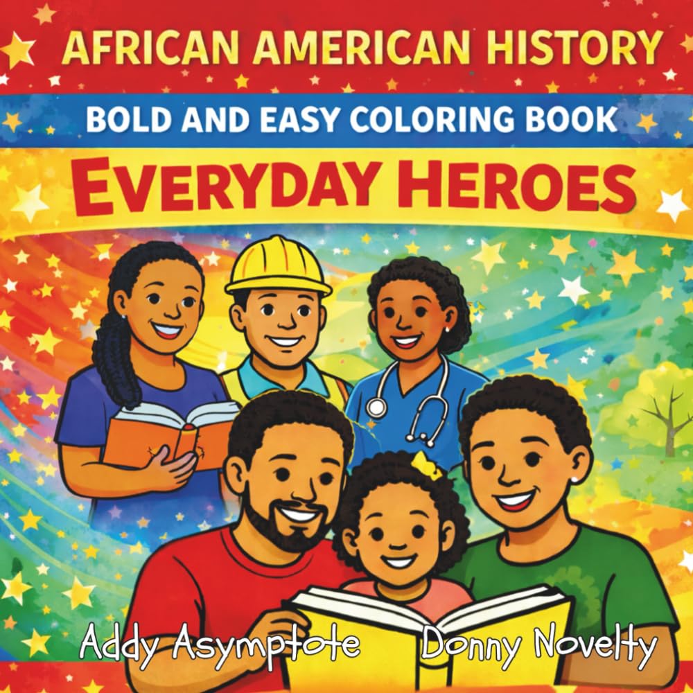 African American Heroes Bold and Easy Coloring Book: Everyday Heroes