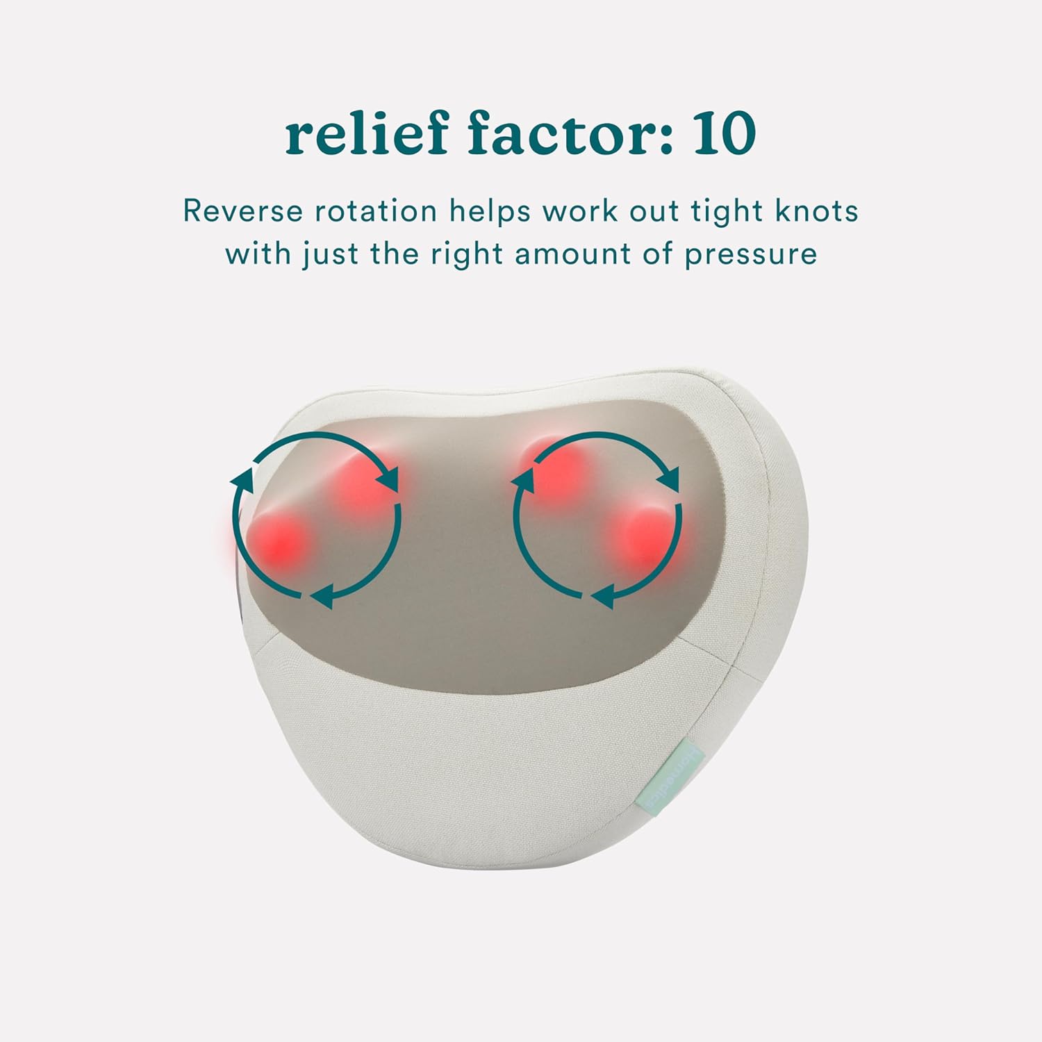 HoMedics Heated Shiatsu Massage Pillow for Neck, Back and Shoulder Pain. Portable, Cordless Deep Tissue Massager. Create Your Own Massage Chair, for Bed, Floor, or Couch - Image 6