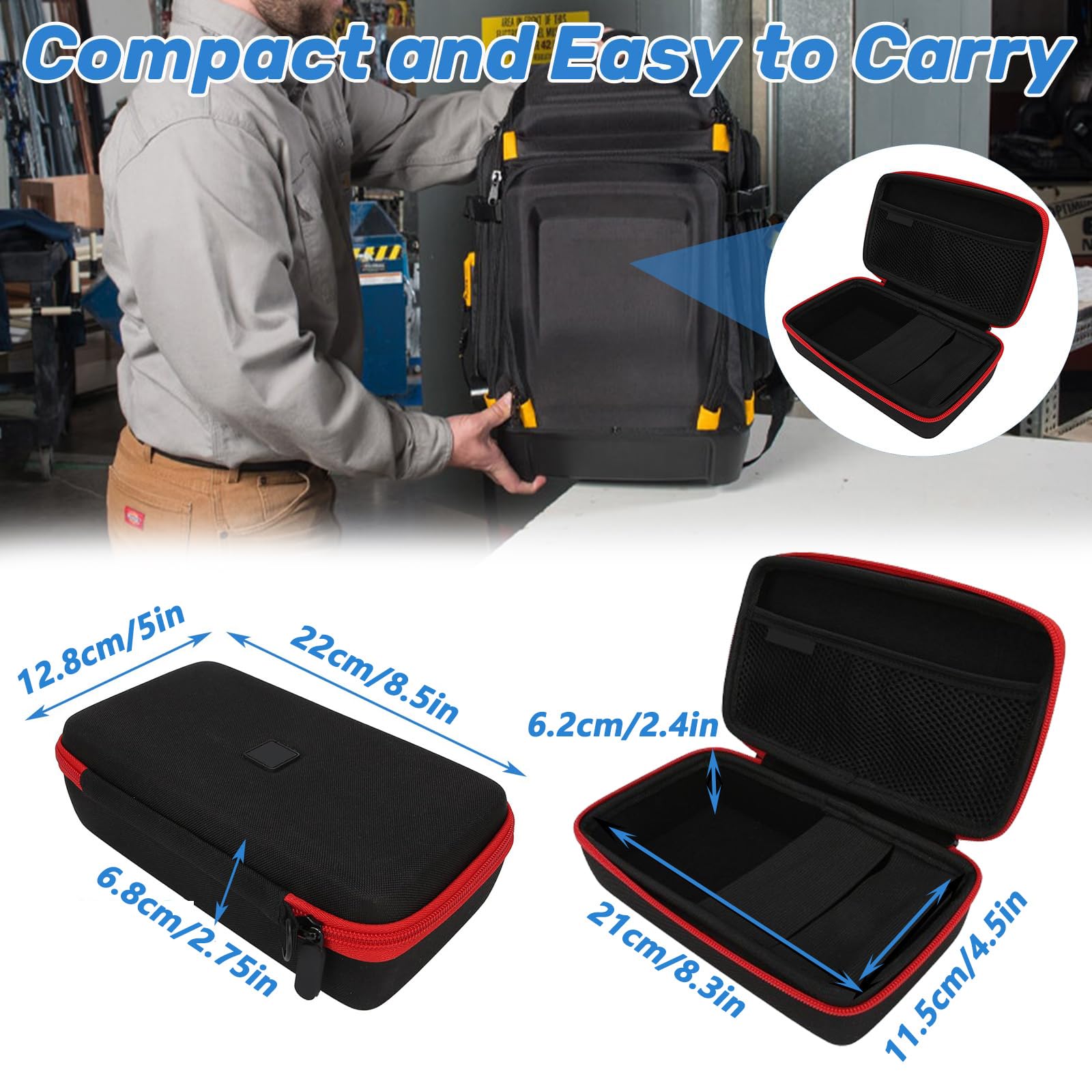 GAESHOW Bolsa de Herramientas, Bolsa Organizador de Herramientas, Carcasa Rígida EVA, Resistente al Agua, Caja de Almacenamiento de Herramientas, Accesorios de Herramientas de Hardware