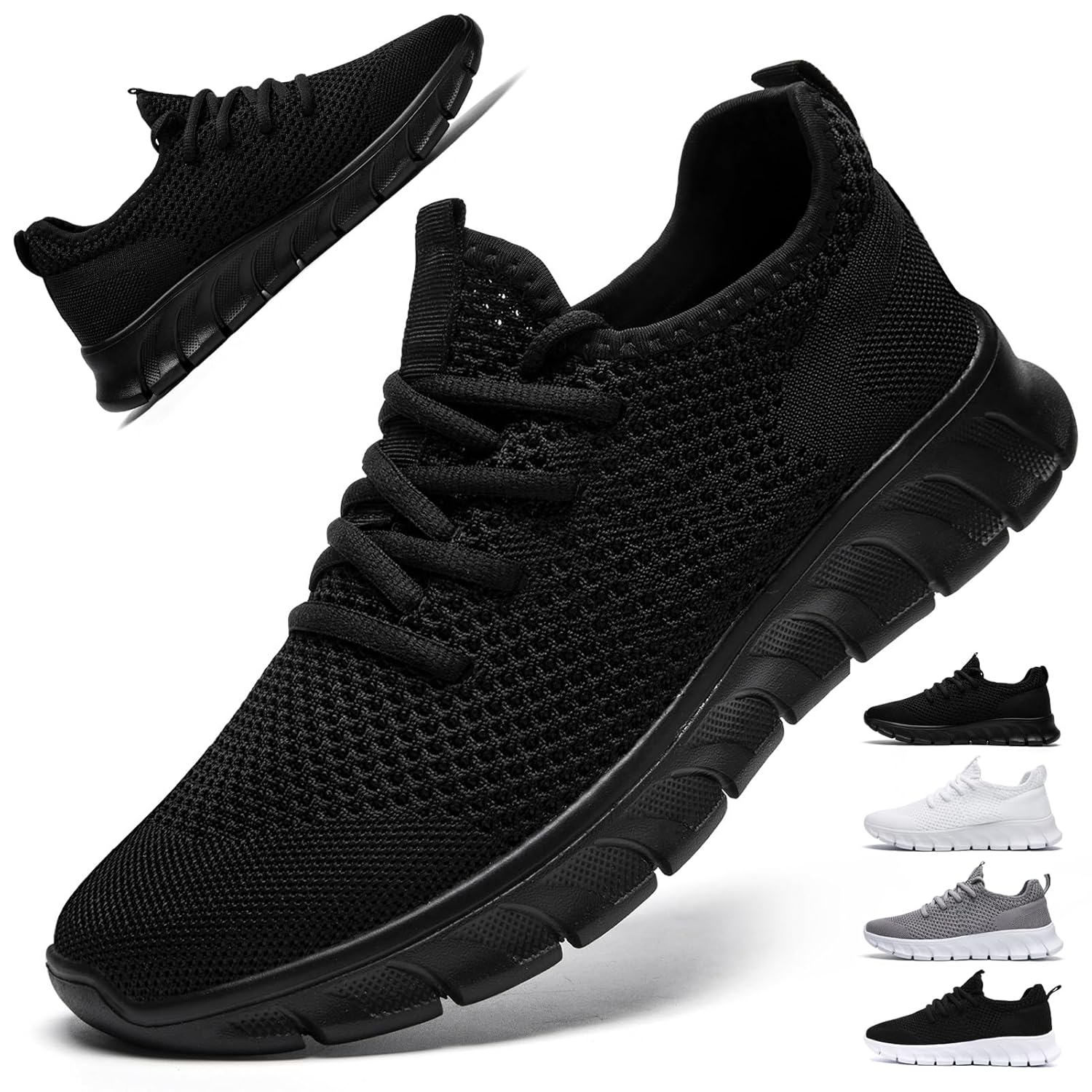 Tênis de corrida feminino, sem cadarço, caminhada, academia, antiderrapante, trabalho, treino, jogging, Preto, 38