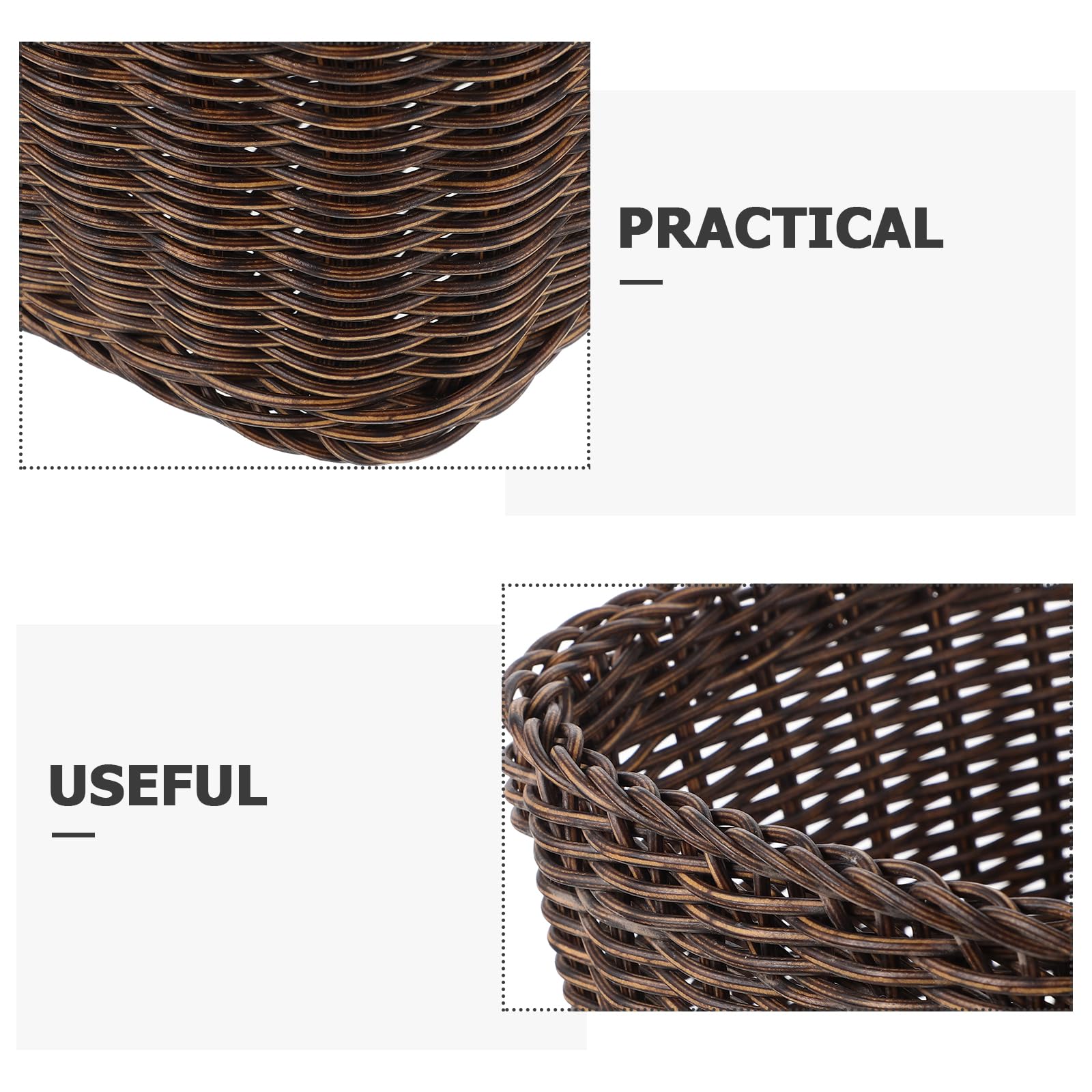 MAGICLULU Cestino per Carta Straccia in Rattan Sintetico Stile Vintage Piccolo Cestino per Rifiuti da Scrivania in Legno da Ufficio Compatto e Resistente per Casa e Ufficio