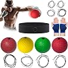 Boxing Reflex Ball, 4 React Reflex Ball Plus 2 Adjustable Headband, Perfect for Reaction, Agility, Punching Speed, Fight Skill and Hand Eye Coordination Training