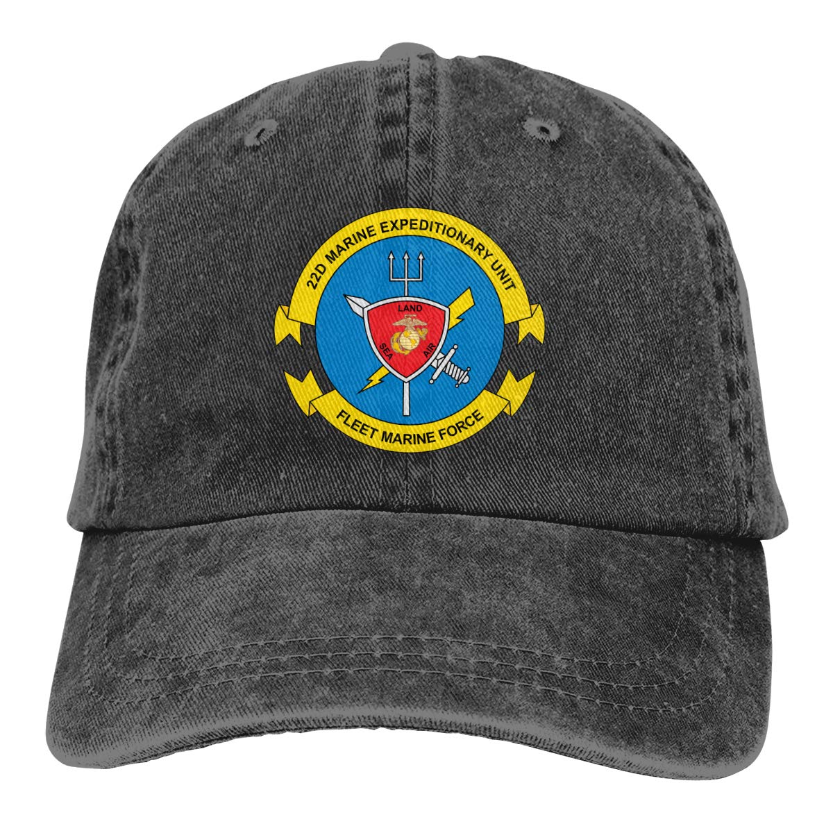 WMDDMarine Corps 22nd Marine Expeditionary Unit Cap Baseball Hat AdjustableUnisex Flat Cap Peaked Hat Tennis Caps in-Space- Baseball Caps Gifts for Teens Black