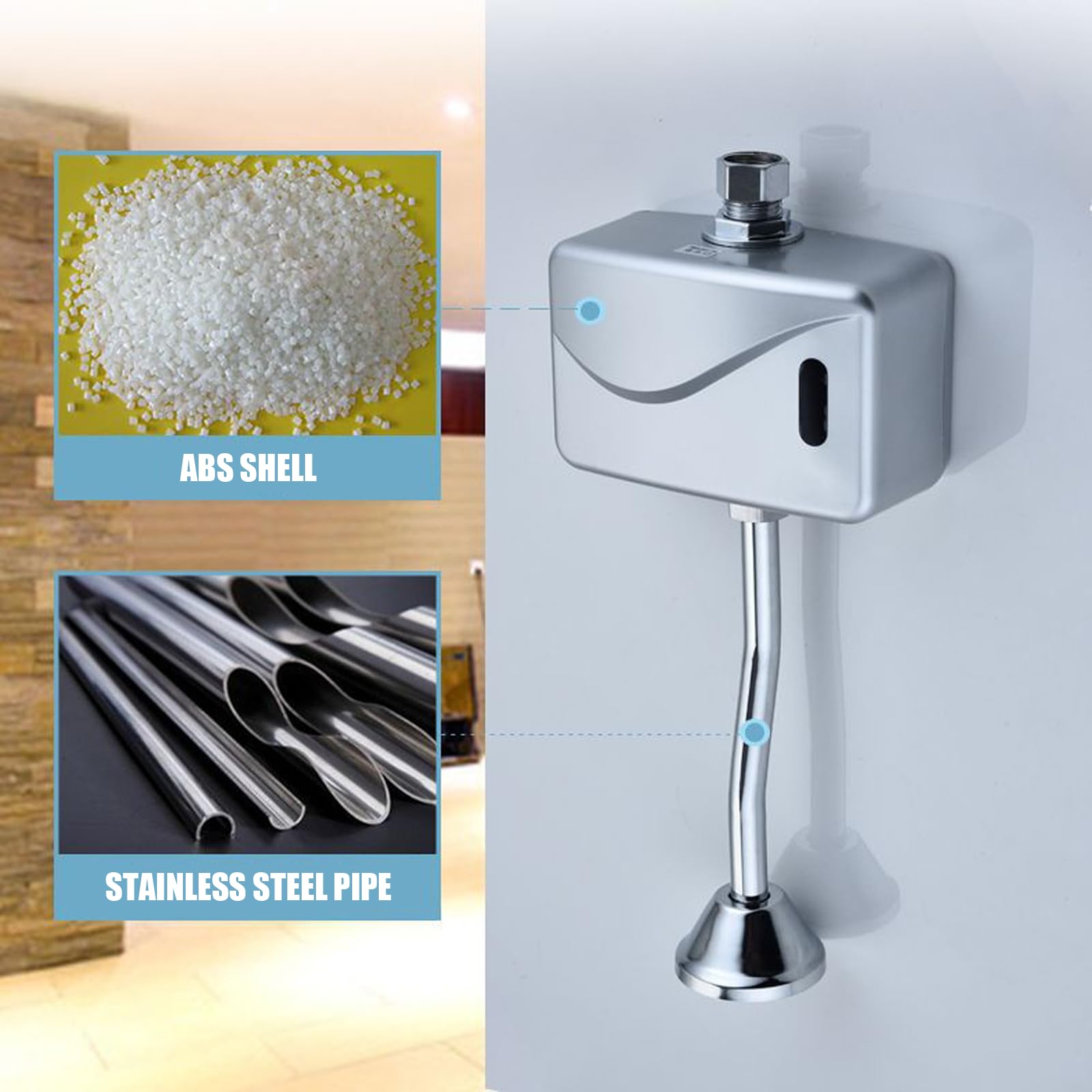 Válvula de descarga automática de orinal eléctrica montada en la pared, sensor sin contacto, para oficina, hotel y baño, sistema de descarga automática