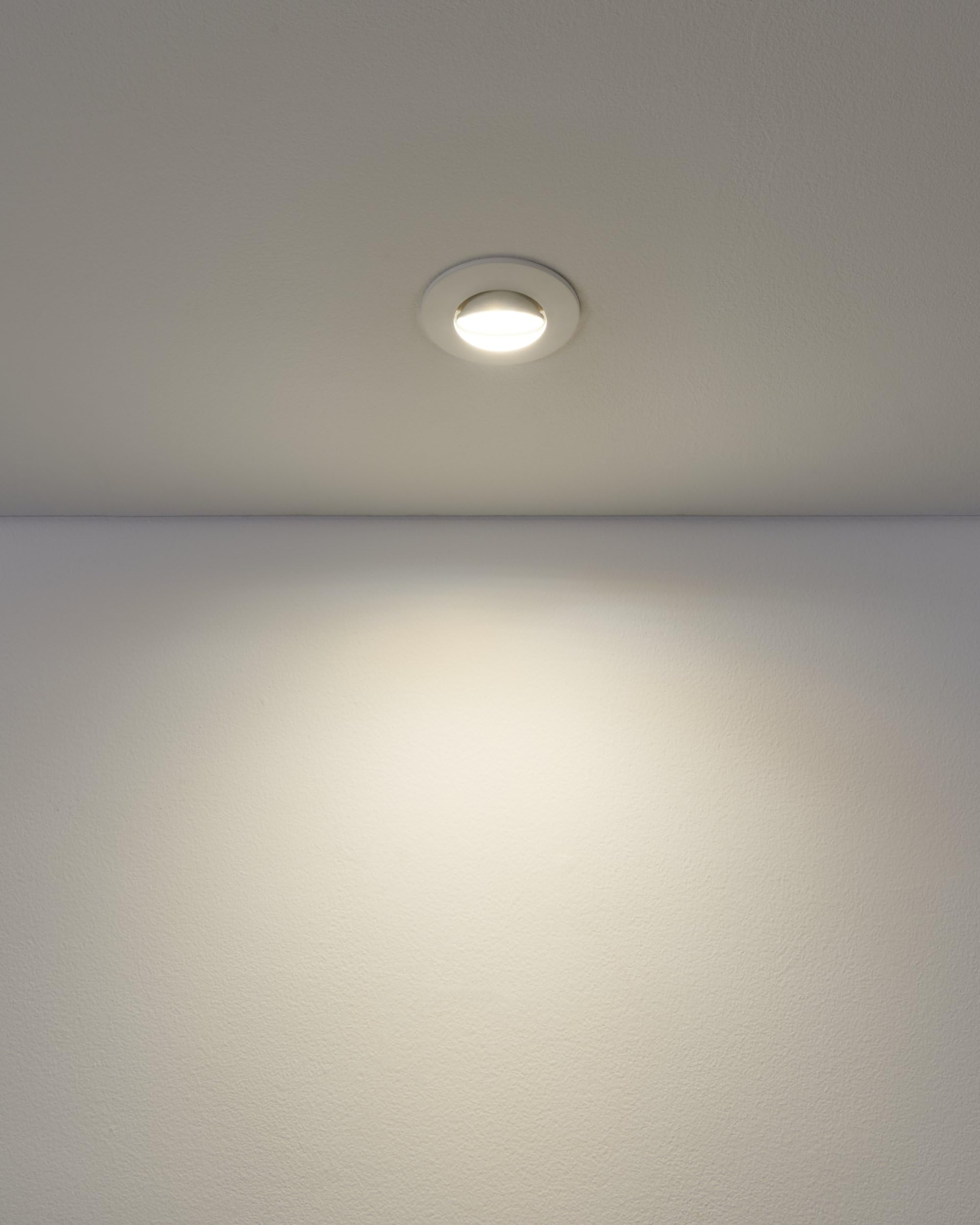 Eglo Set de 10 focos LED empotrables Cedrez, Ø 9 cm, spots | de techo extra planos, con Dip Switch, plástico blanco, luz cálida, neutra y fría