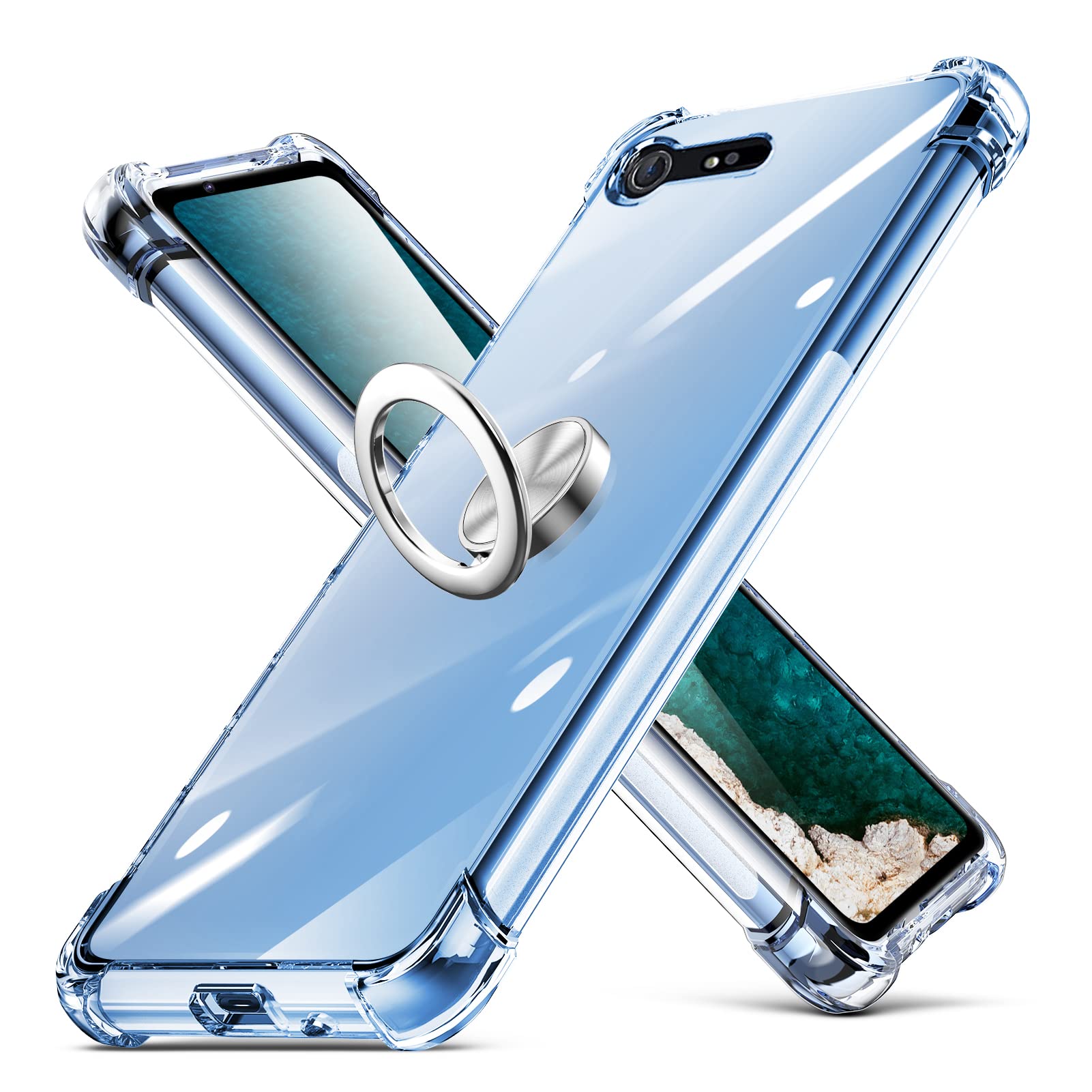 Amazon.co.jp: Xperia XZ Premium ケース 耐衝撃 リング クリア 透明
