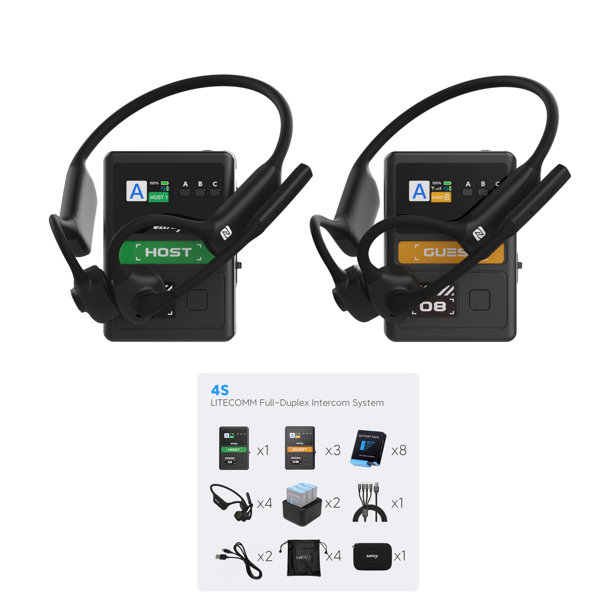 Amazon.com: VAXIS Litecomm V1 4 Users Full-Duplex Wireless Headset