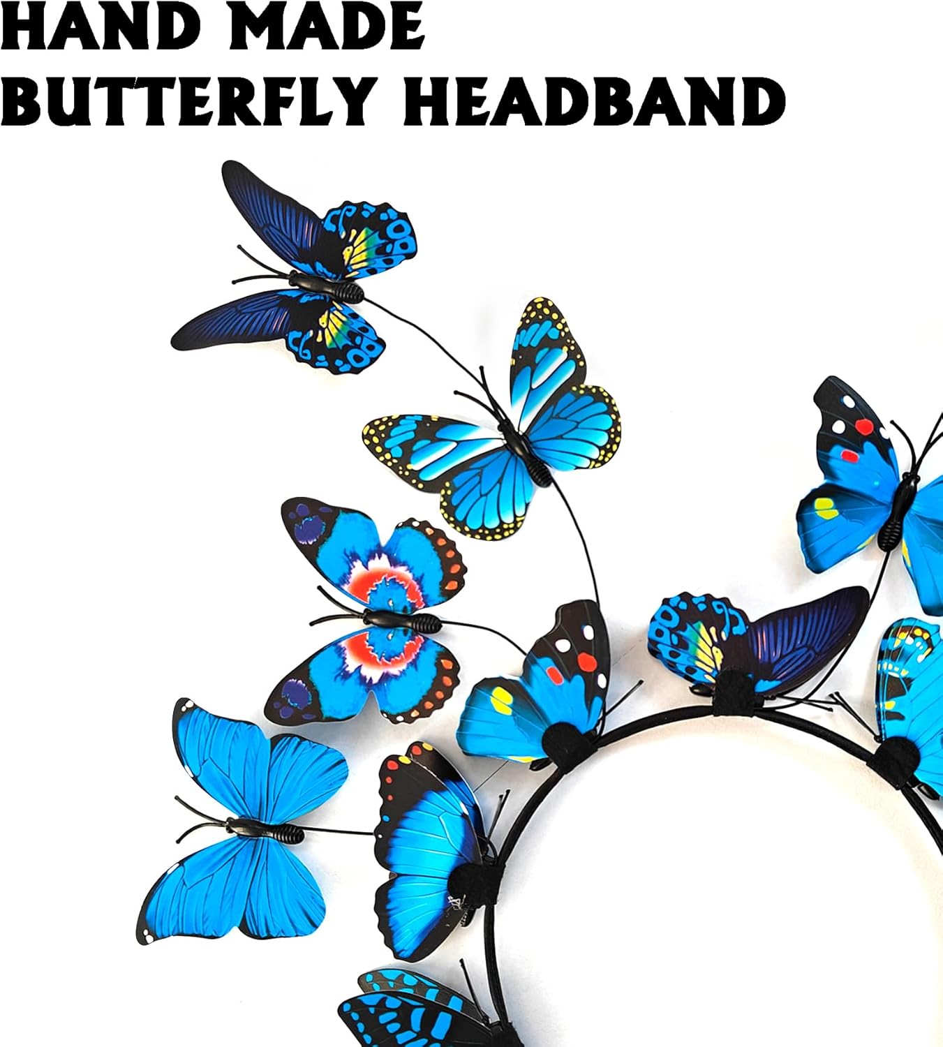 iROLWIN Double Sided Kids Butterfly Wings for Toddler Girls Fairy Dress Up Costume Butterfly Cape Headband Halloween Gifts - Image 7
