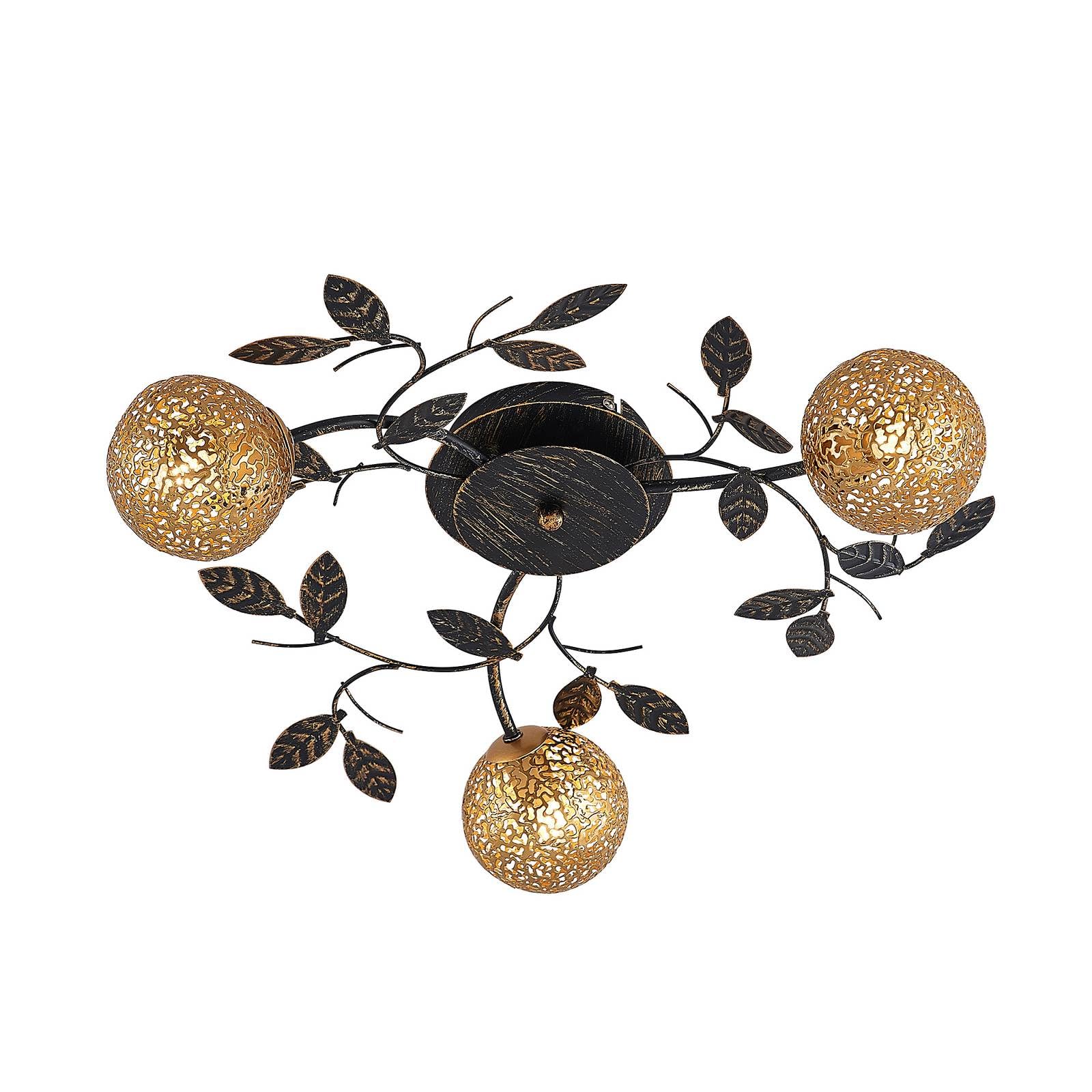 Lucande Black, Gold Ceiling Light Evory Dimmable (Florentine) In Black Made Of Metal For E.g. Living Room & Dining (3 Light Sources, G9) From Ceiling Lamp