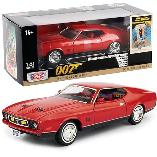 JAMES BOND 1971 FORD MUSTANG MACH 1 1/24 MODEL CAR "DIAMONDS ARE FOREVER" EDITION BY MOTORMAX 79851