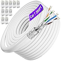 Vista 12 de Soibke Cable Ethernet Cat 7 de 10 pies, para exteriores e interiores, cable Ethernet de alta velocidad Cat 7 SFTP triple blindado, red, Internet
