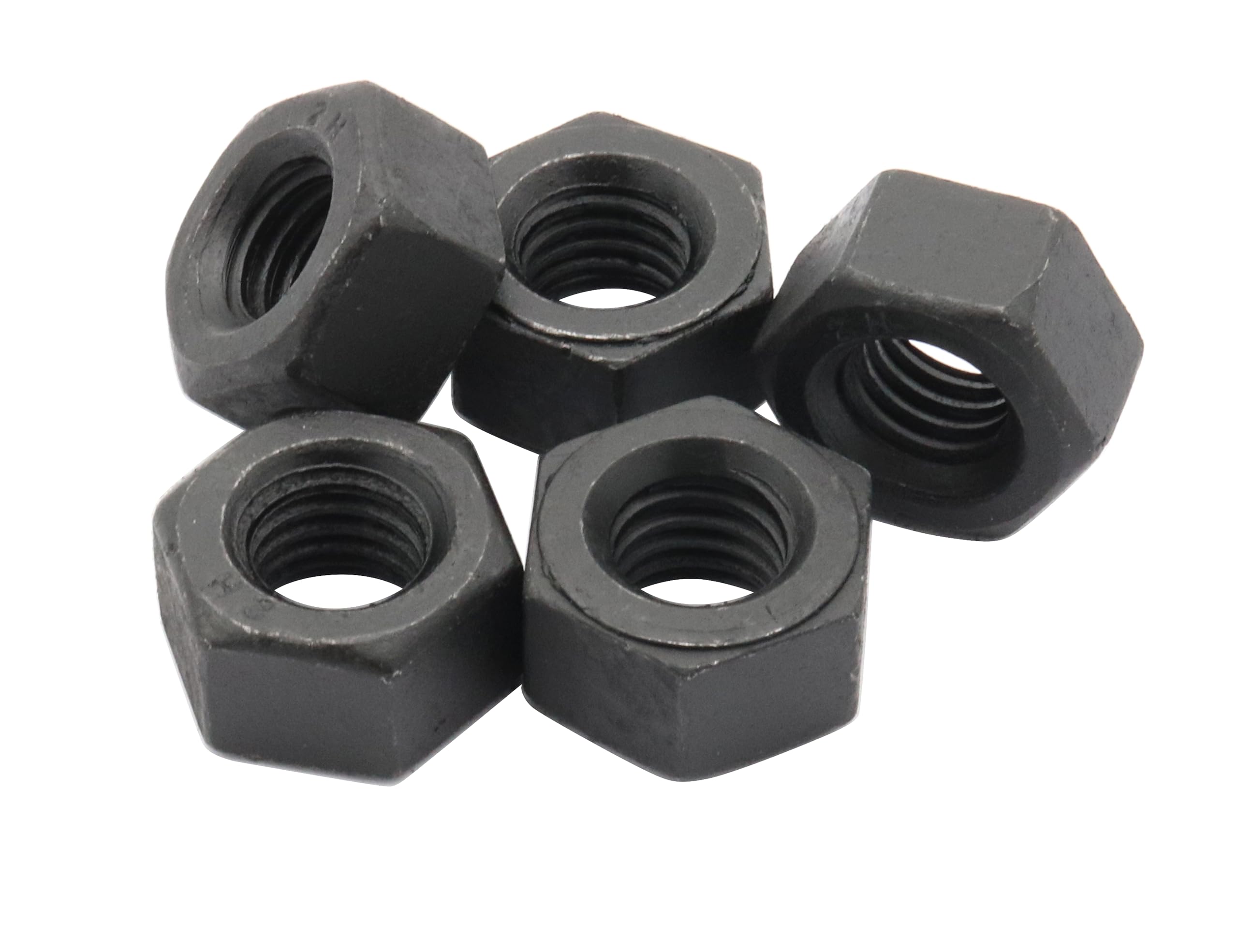 LBY 13pcs 1/2-13 Hex Nuts, Heavy Hex Nuts (2H), 45# Steel (Black)