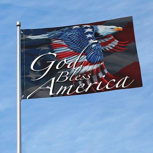 Miniatura 2 de Bandera americana God Bless con águila patriótica para fiesta de bienvenida del 4 de julio, decoración exterior para exteriores, decoración para el
