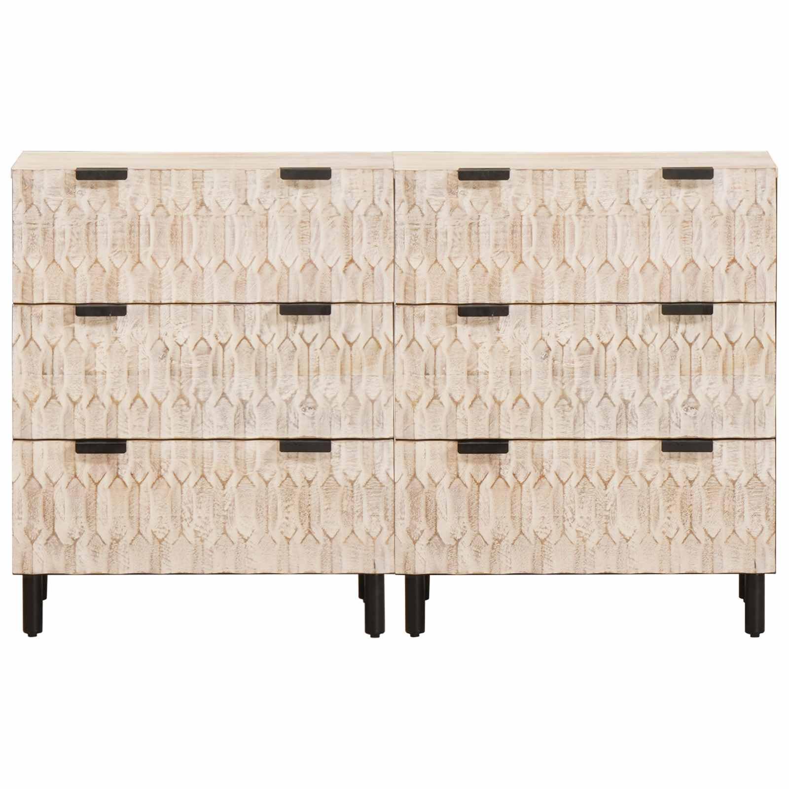 Buffet 2 Pieces 60 x 33 x 75 cm Bois de Manguier Massif