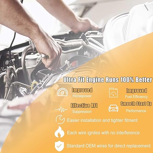 Miniatura 6 de 41-110 Bujías de iridio y cables de bujía M8-48322 para 5.3 6.0L 6.2L Chev-y GM-C Silve-rado Subu-rban Avalan-che Cadi-llac Escal-ade Yu-kon Sierra