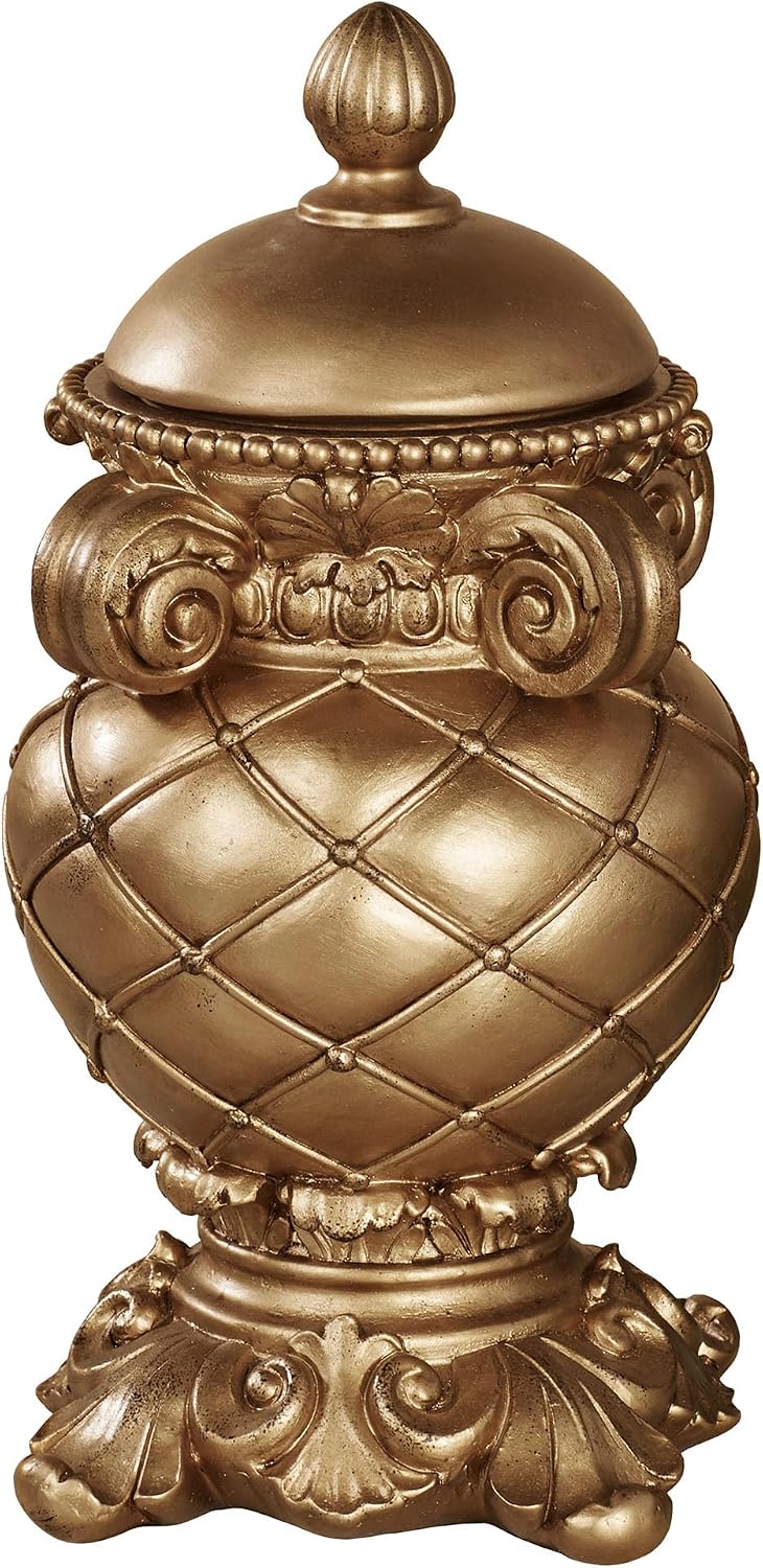 Touch of Class Corinthia Classical Style Decorative Covered Jar Aged Gold