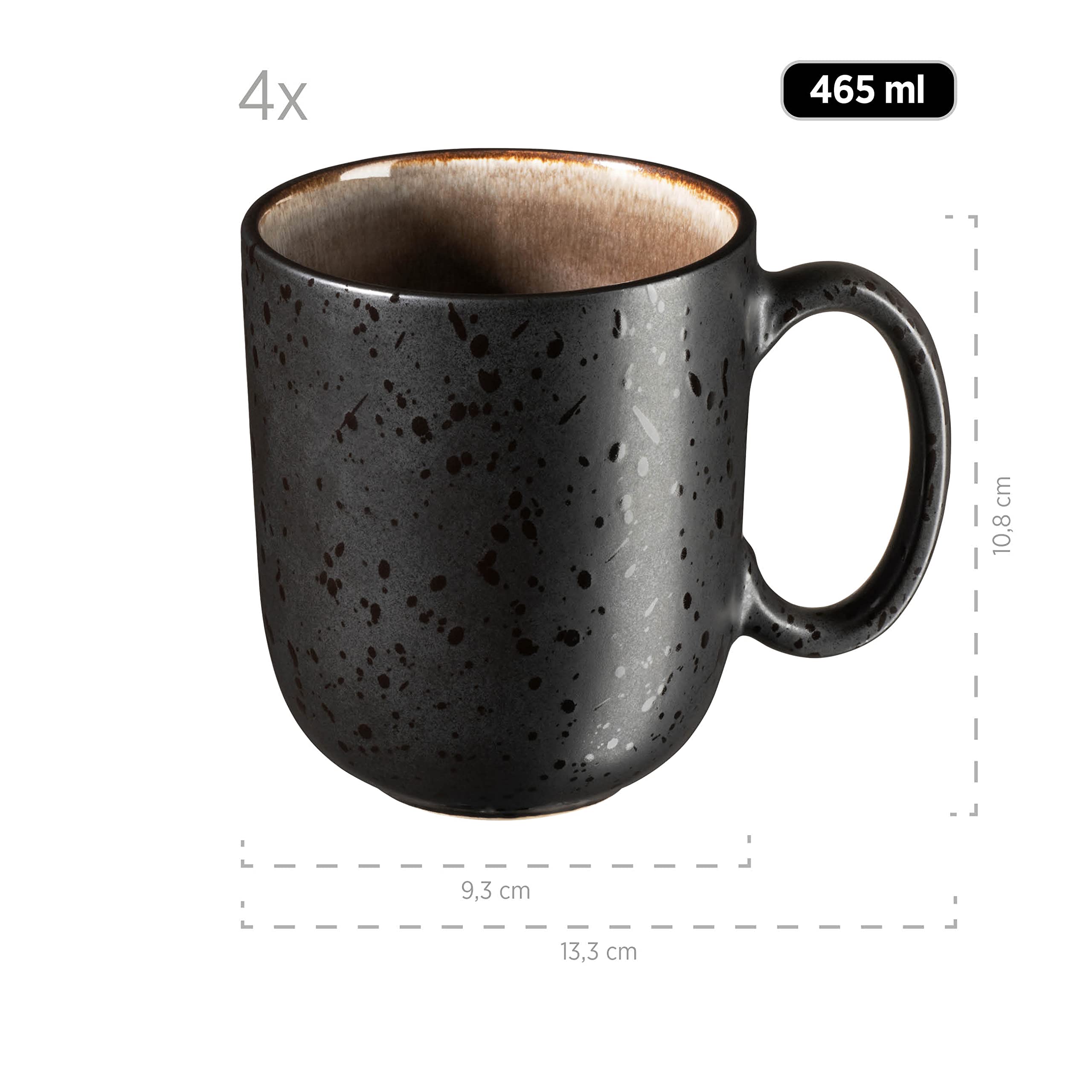 MÄSER Frozen, koffiemokken, set van 4 in onregelmatige