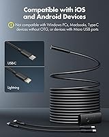 Vista 2 de Anykit USB Endoscope Camera with 8 Adjustable LED Lights, Borescope with Semi-Rigid Snake Camera, IP67 Waterproof Inspection Cam Compatible with