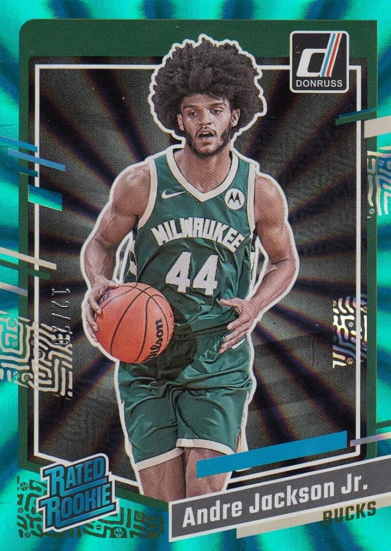 Basketball Trading Card 2023-24 Donruss Holo Teal Laser #210 Andre Jackson Jr. Rated Rookie NM Near Mint RC Rookie 12/20 Bucks