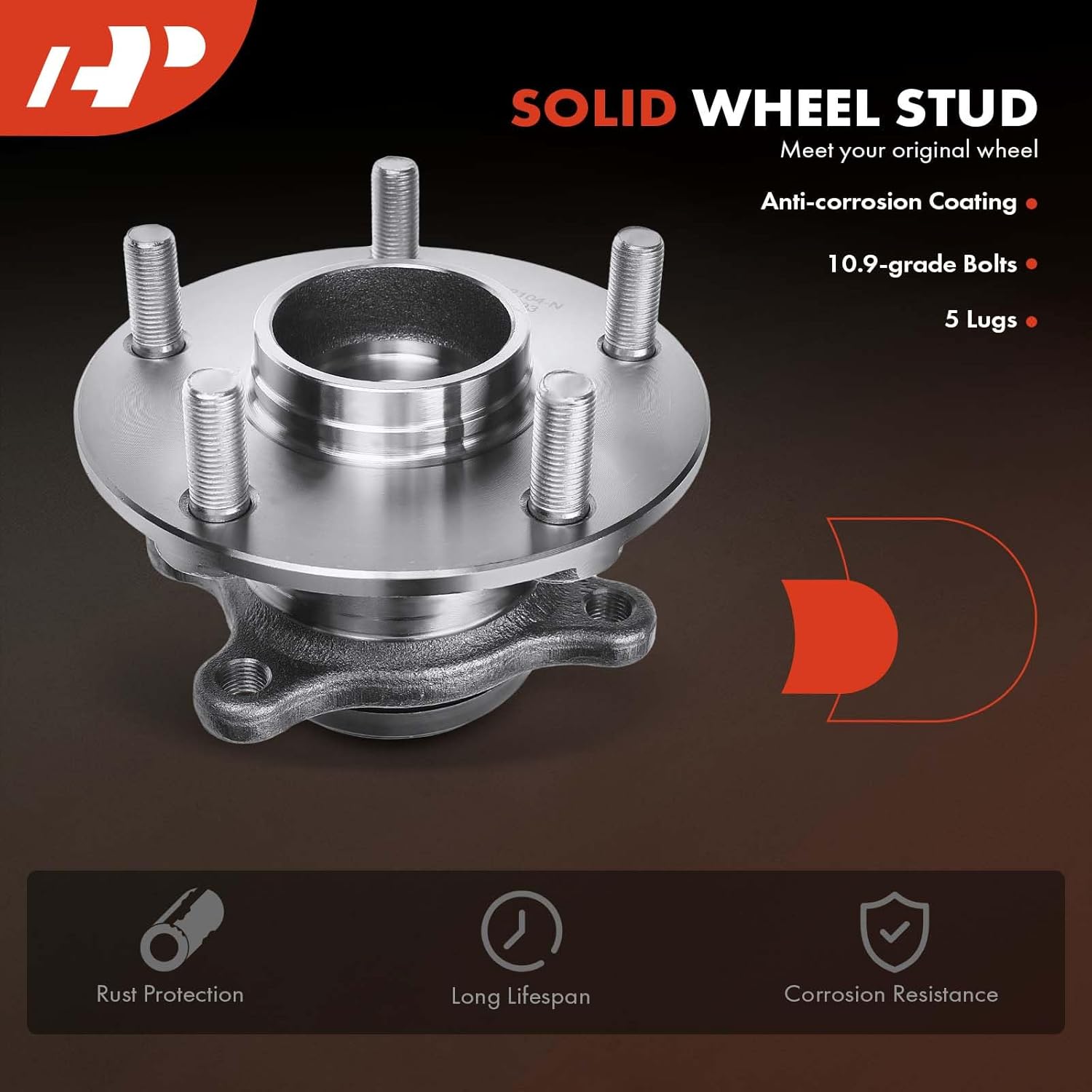 A-Premium 2 x Rear Wheel Bearing and Hub Assembly with ABS & 5-Lug Compatible with Suzuki SX4 2007-2013, AWD Only