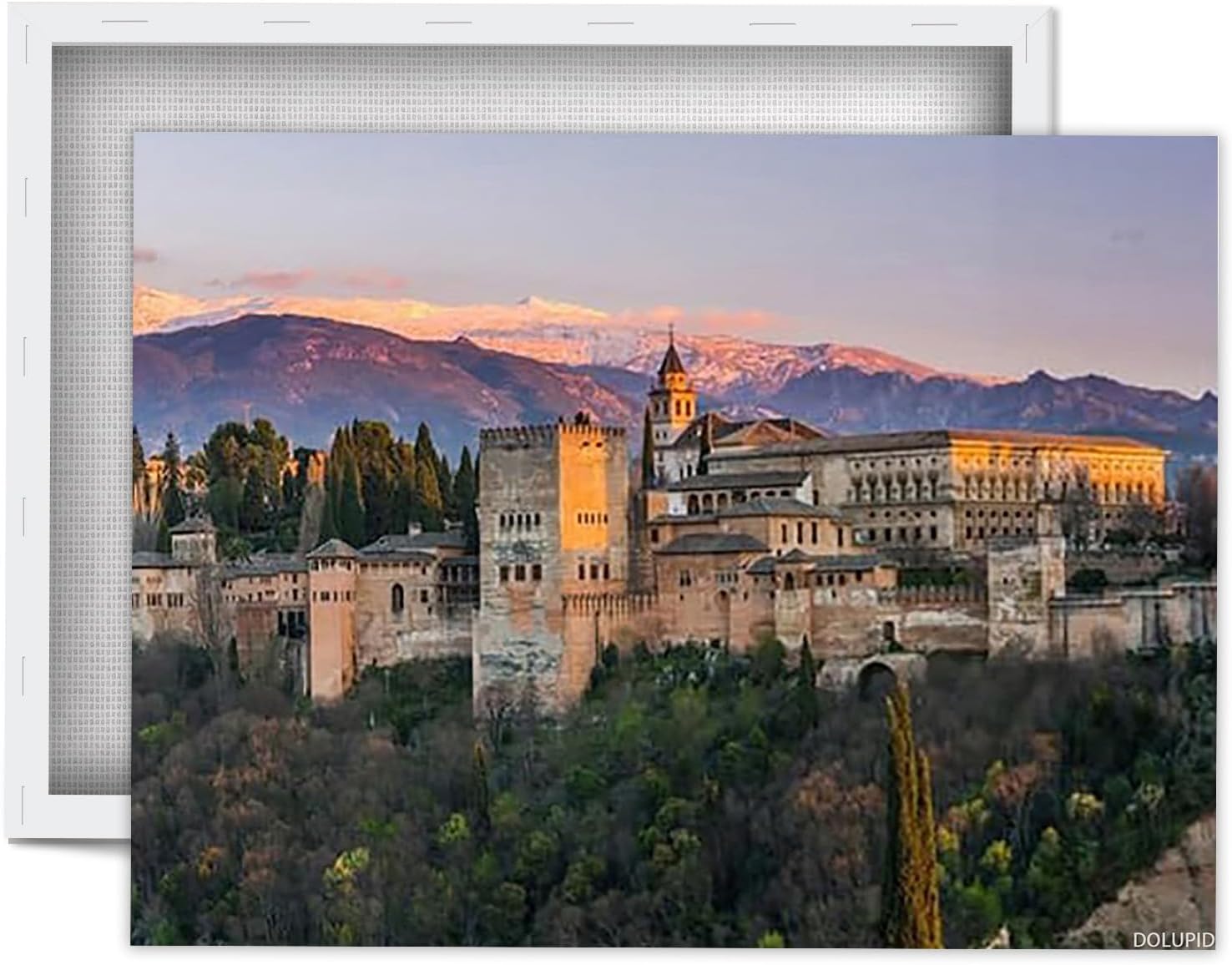 Famous Places Art Alhambra Palace Granada Spain Poster Canvas Art HD Picture Print for Modern Living Room Family Bedroom Wall Art Home Decor Framed 8x10inch