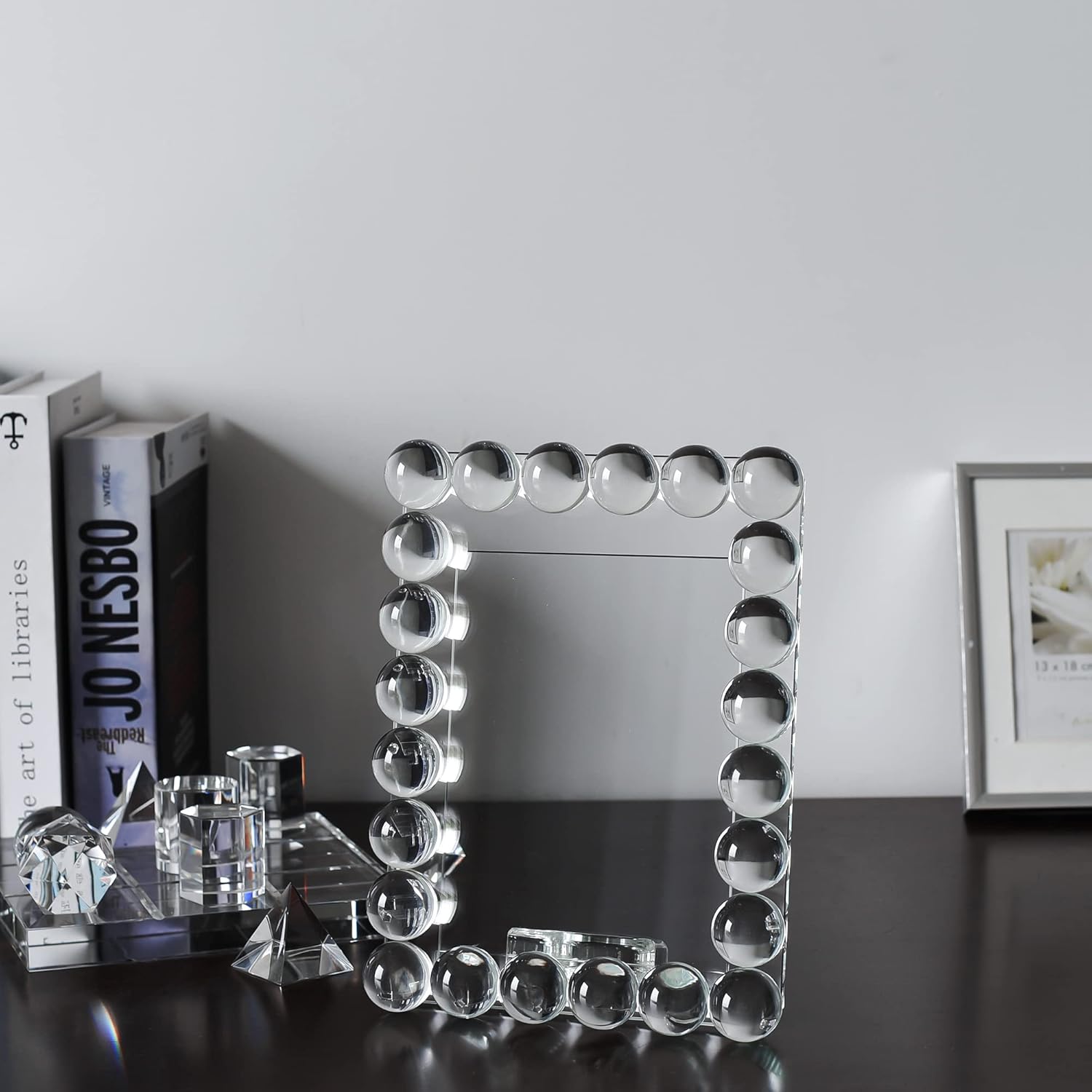 Crystal 5x7Inch Picture Frame Decor, Wedding Frame Tabletop Display, Display Pictures 5''x 7'', Comes with Gift Box