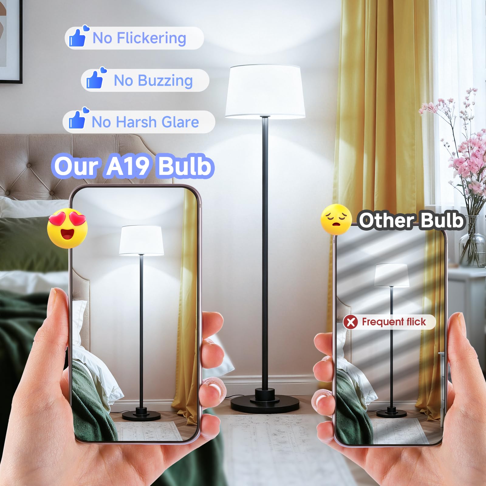 A19 LED Light Bulb 60 Watt Equivalent LED Bulbs 5000K Daylight White 850LM E26 Base Non-Dimmable 9W Bright — view 6