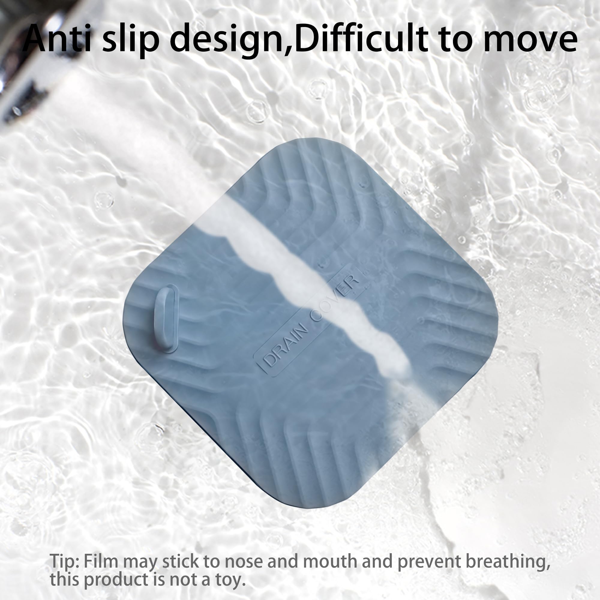 Blue Shower Drain Cover - Clog Prevention -6