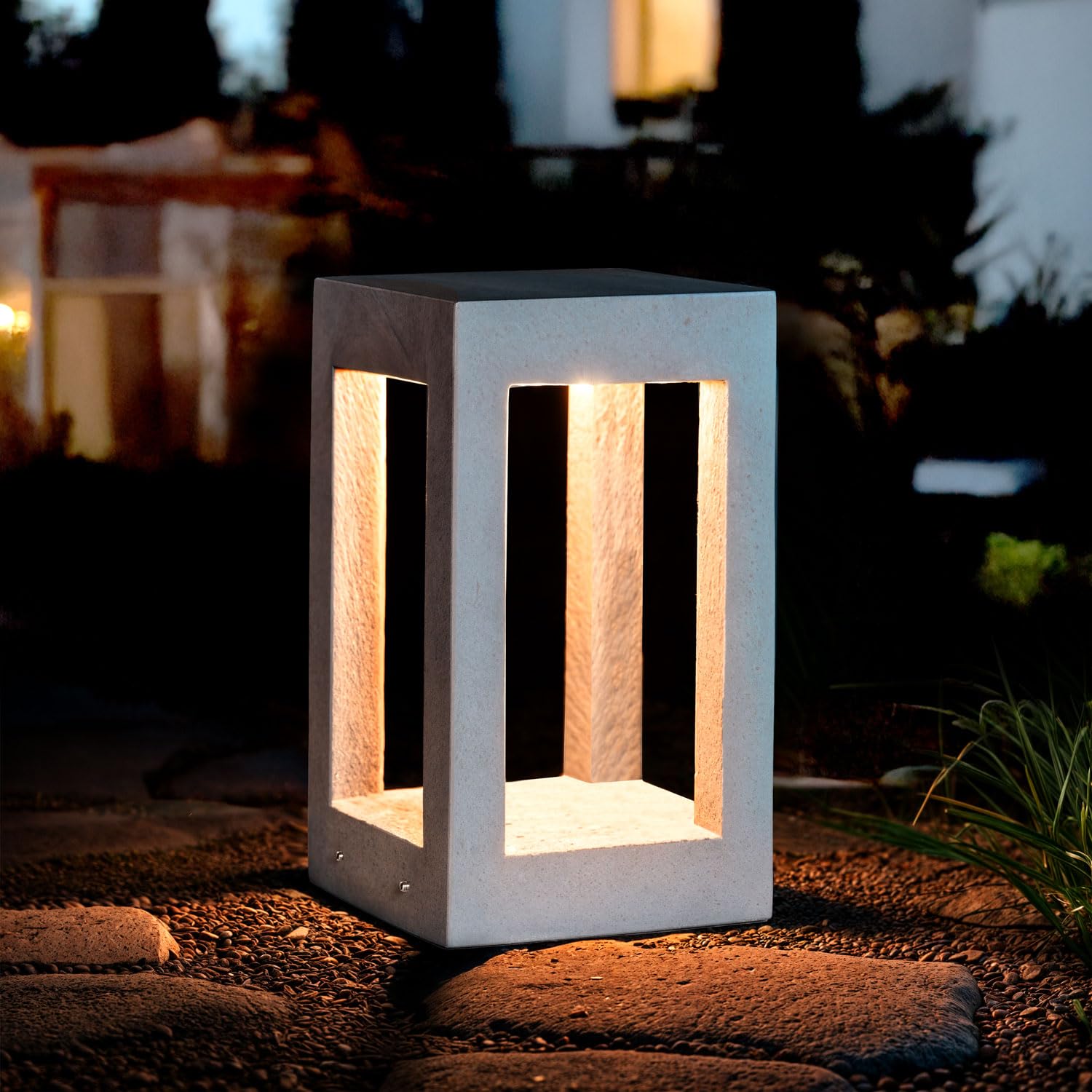 LEDKIA Baliza Exterior LED Regulable 6W Cemento Blynte 35 cm Gris Piedra