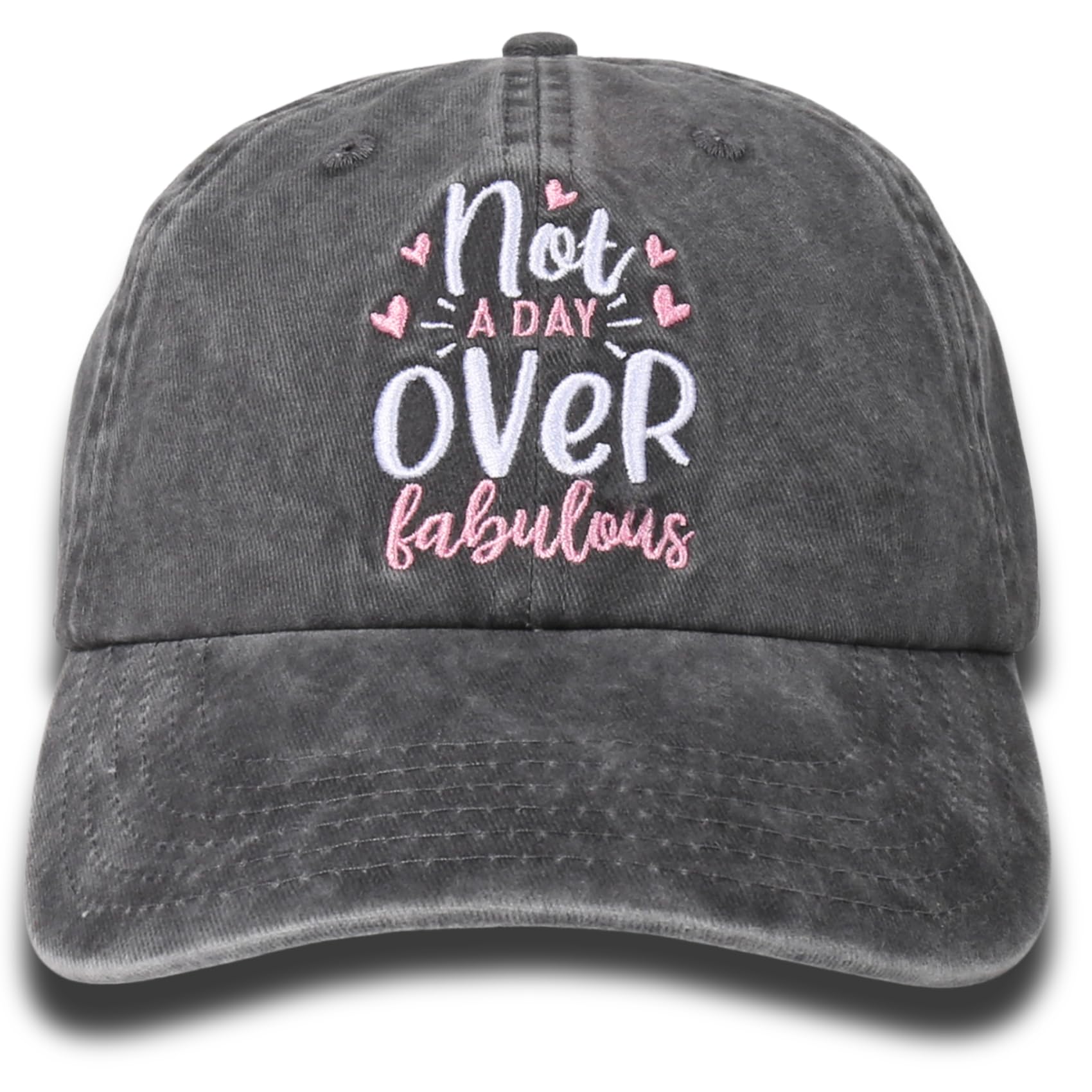 InnoBeta Birthday Fabulous Gifts for Women, Adjustable Vintage Baseball Cap Washed Cotton Embroidered Hat - Not a Day Over Fabulous Grey