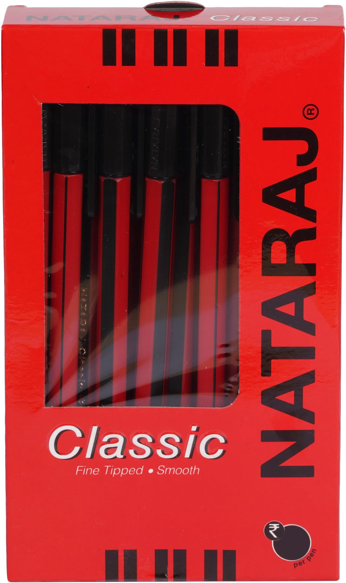 NATARAJ Classic Ball PenBlack Comfortable Grip Nonfading ink Smooth Writing Smudge
