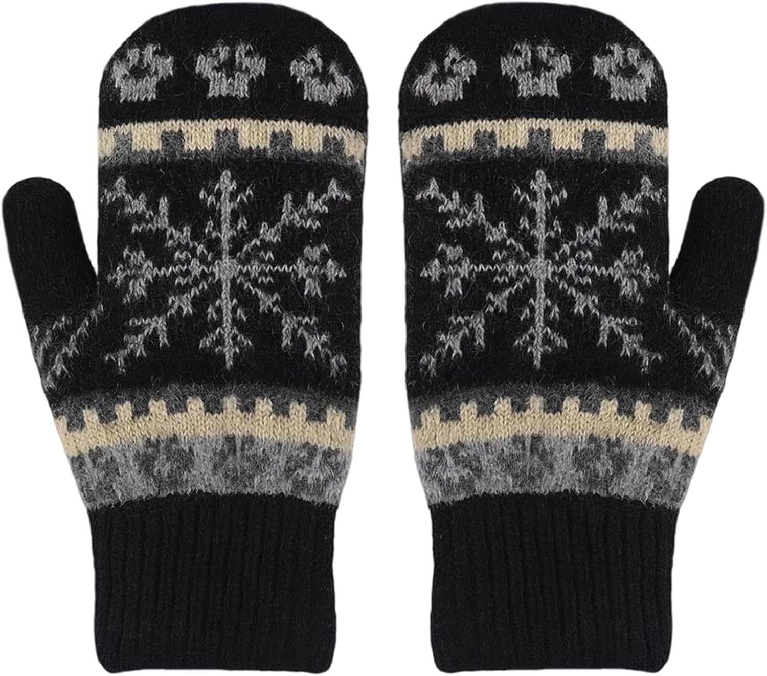 Winter Warm Mittens for Women - Knit Gloves Soft Wool Thick Fleece Lining Mittens - Image 5