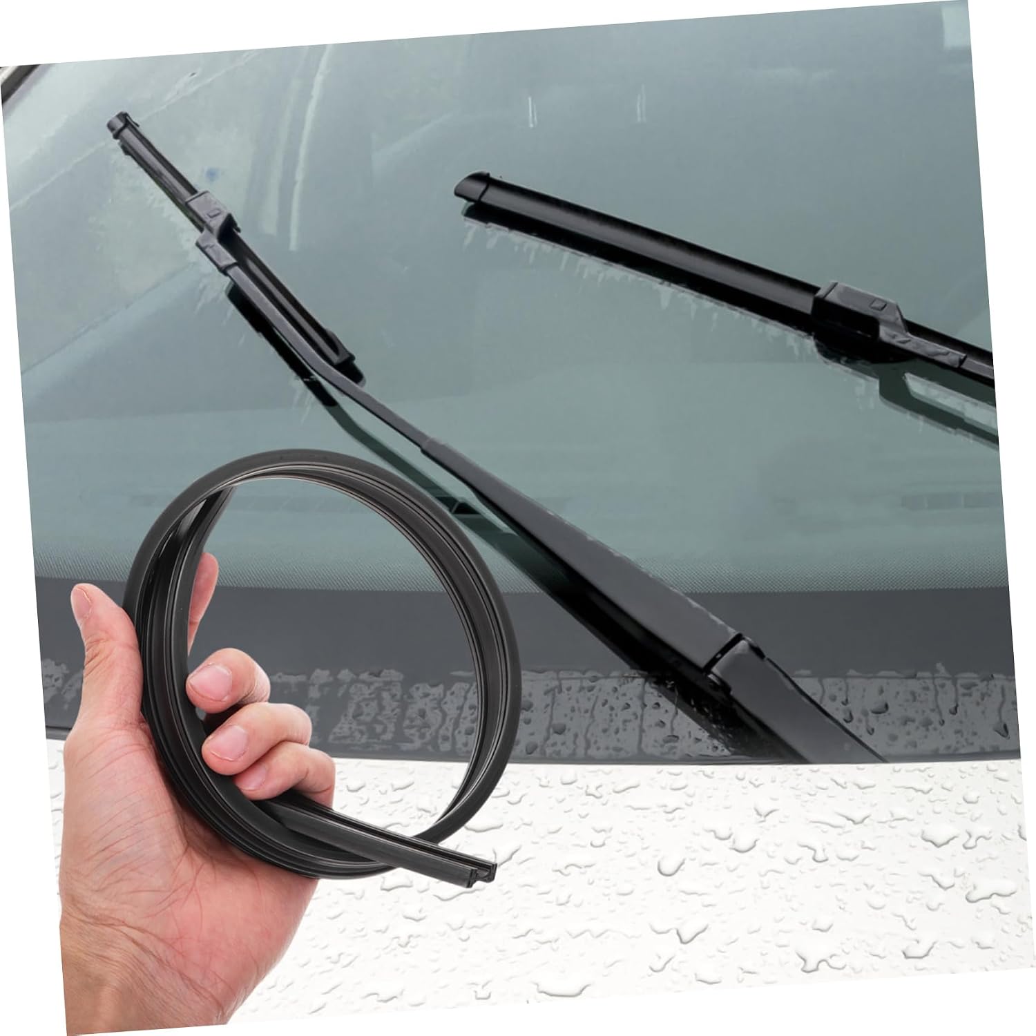 Luxshiny Replacement Windshield Wiper Blades 4pcs Car Wiper Inserts Rubber Strips Windscreen Cleaner Tool for Vehicle
