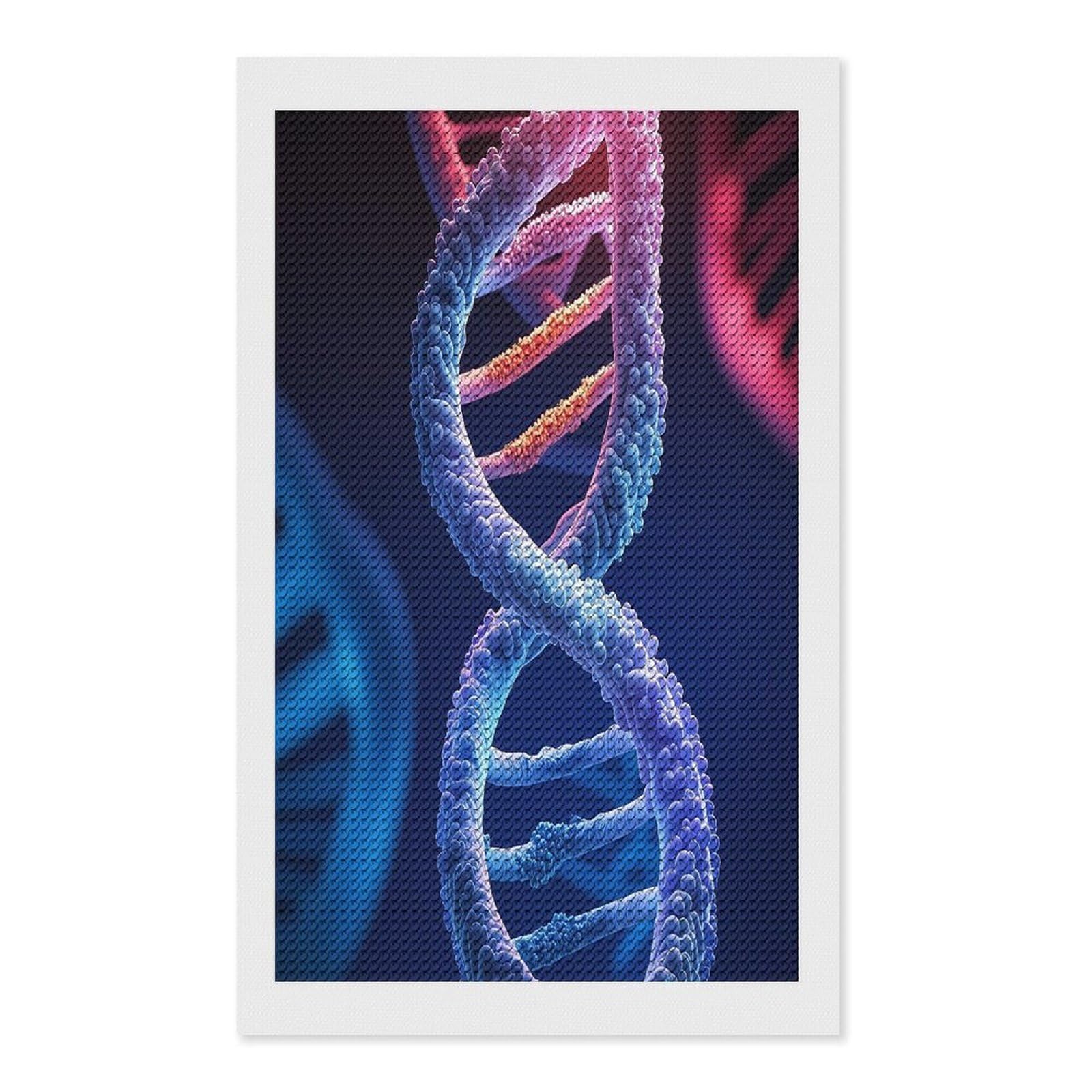 FekiLoot DNA Genetic Helix Diamond Painting Kits for Beginners DIY Diamond Art Kits for Adults Full Drill Round Diamond Dot Gem Art Painting Fun DIY Crafts for Home Kitchen Wall Decor Gift 12"x20"