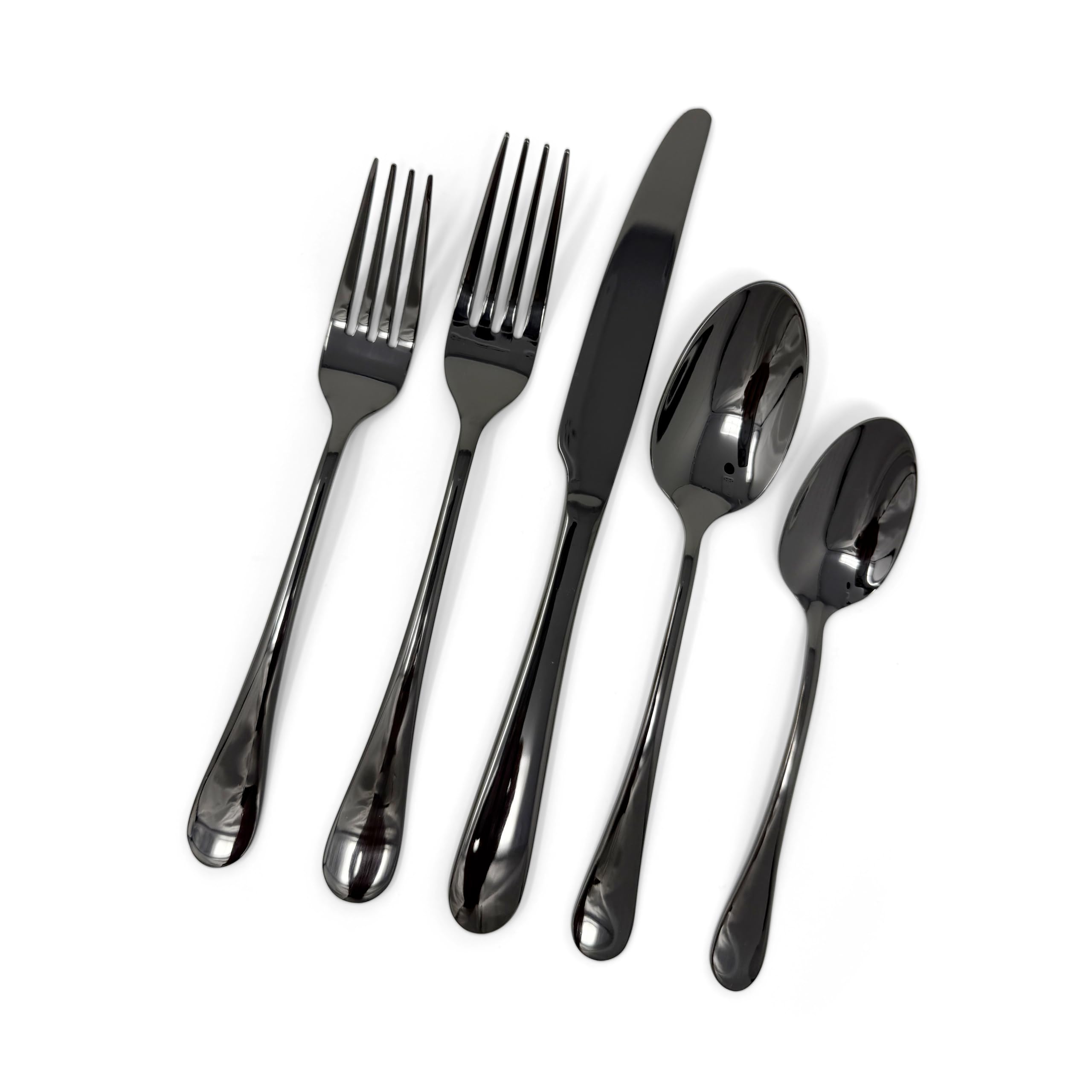 Amazon.com | Roberts & Belk 20-Piece Camden Black Silverware Set