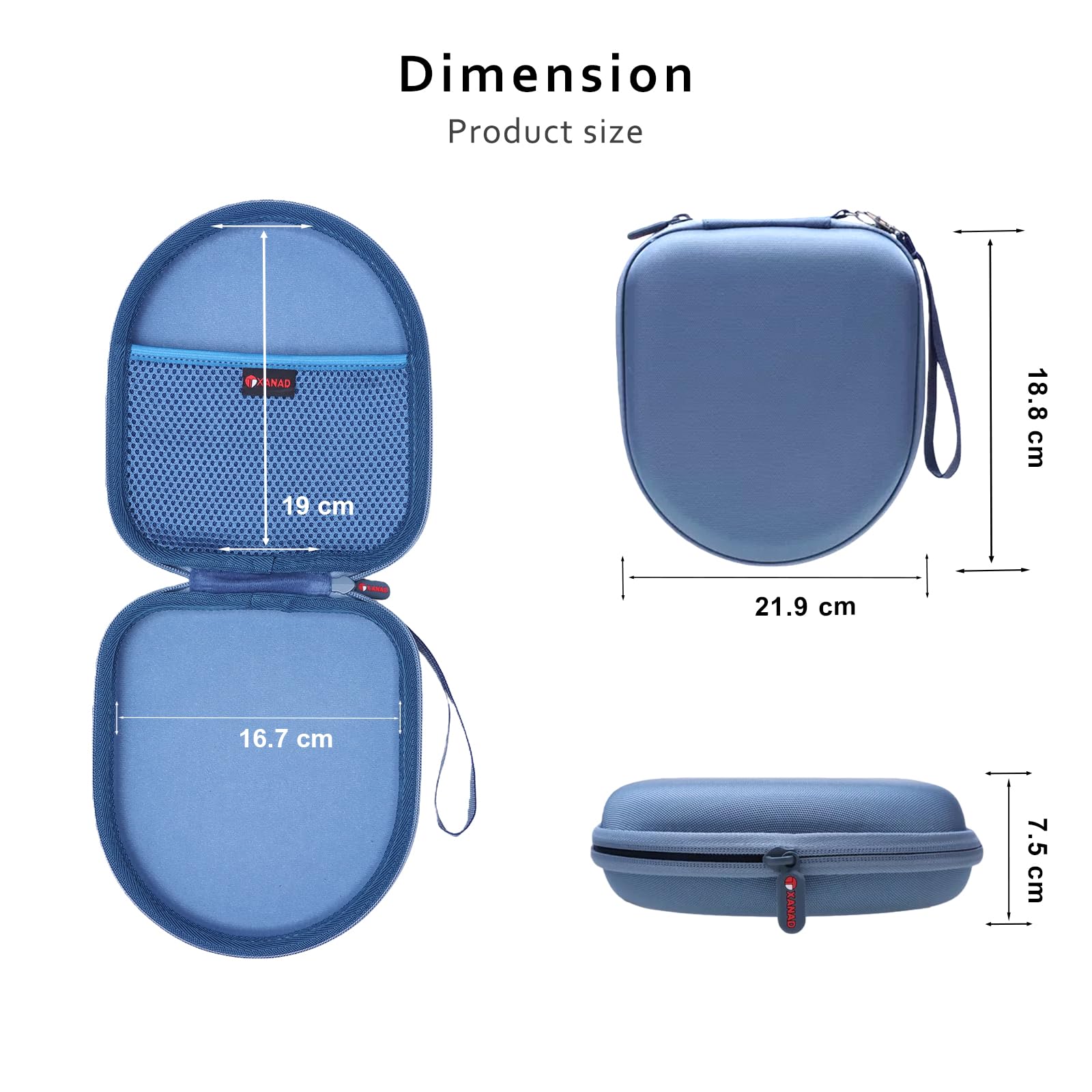 Étui Housse Rigide Sony WH-CH520 Casque Bluetooth sans Fil Bleu foncé
