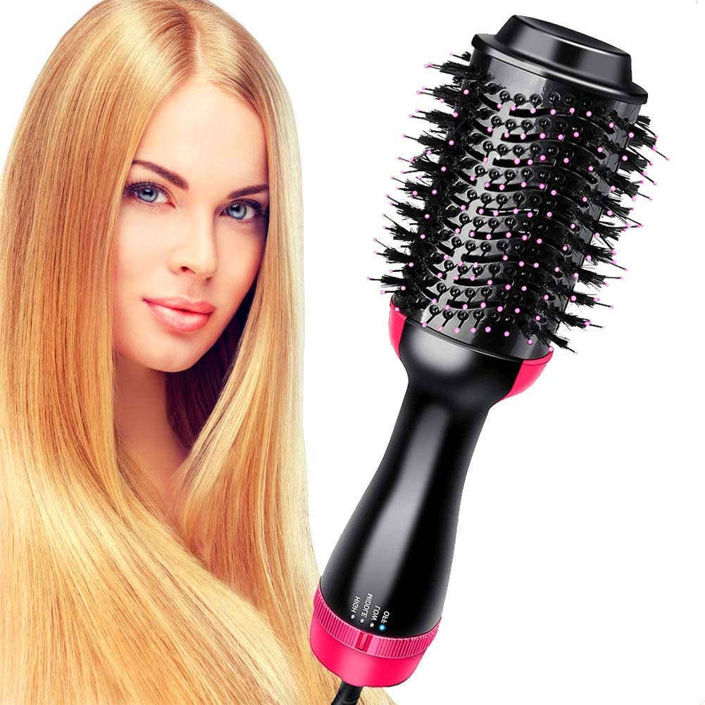 Yh9u Hair Dryer Brush, Hot Air Brush 4 in 1 Upgrade Anti-Scaled Negative Ion Brush Blow Dryer with Smooth Frizz and Ionic Technology