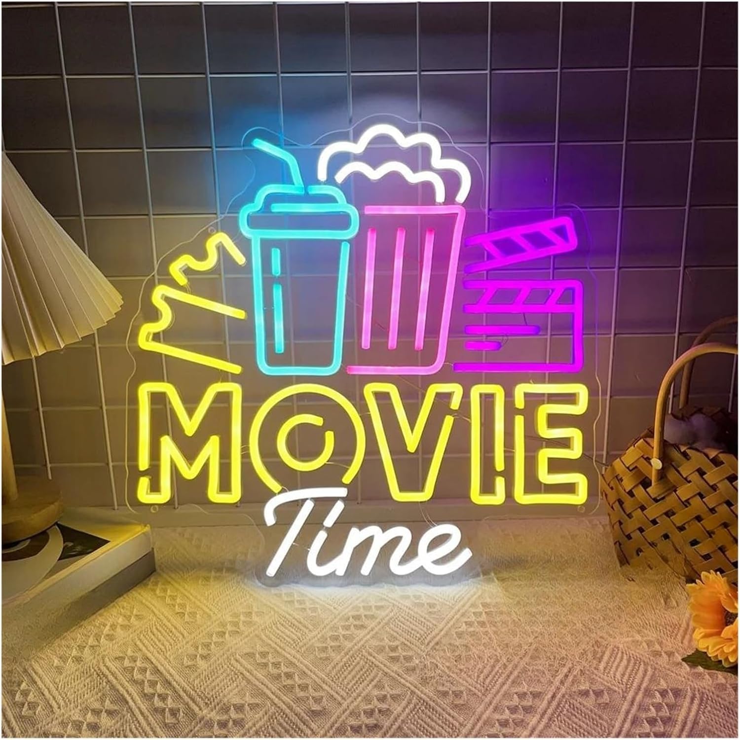 Insegna al neon Insegna al neon, luci per film, decorazioni murali, insegne a LED per cinema, per la per stanza | 55cmx55cm