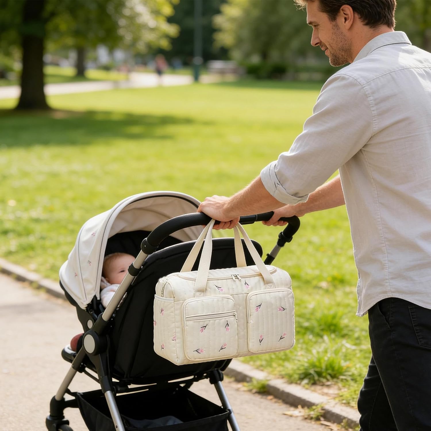 Travel Diaper Bag | with Handle Adjustable Strap - Fashion Diaper Pouch Travel Bag,for Outdoor Camping Climbing Fishing Sports Hospital Women Mother Parent