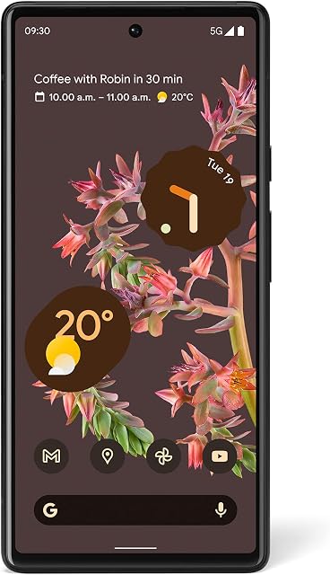 Google Pixel 6 Unlocked Android 5G Smartphone with 50 Megapixel Camera and Wide-Angle Lens 128 GB Stormy Black