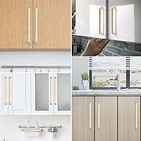 Vista 8 de Tiradores de gabinete de latón de 6 pulgadas, tiradores de gabinete dorados para cajones, herrajes de latón para gabinetes, pomos dorados