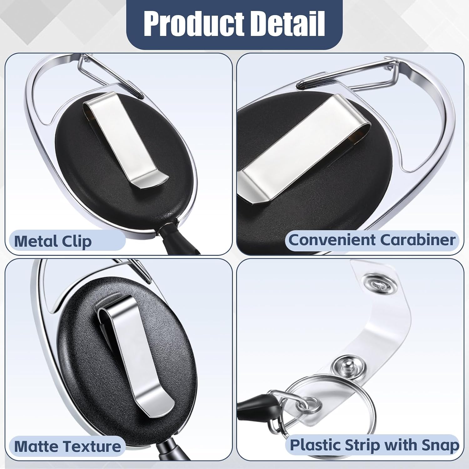 Honoson 310 Pcs Heavy Duty Retractable Badge Reels Batch ID Badge Holder Retractable Clip Bulk Key Holder with Ring for Office Worker Employee, Doctor Nurse Gifts (Black)