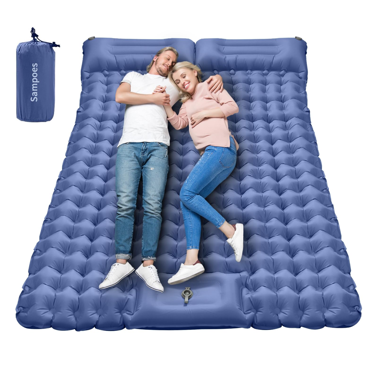Materassino Gonfiabile Da Campeggio Con Pompa Elettrica Integrata – Spessore 12 Cm, Ultraleggero 1 Kg, Impermeabile In TPU, Carico 500 Kg, Collegabile Per Coppie