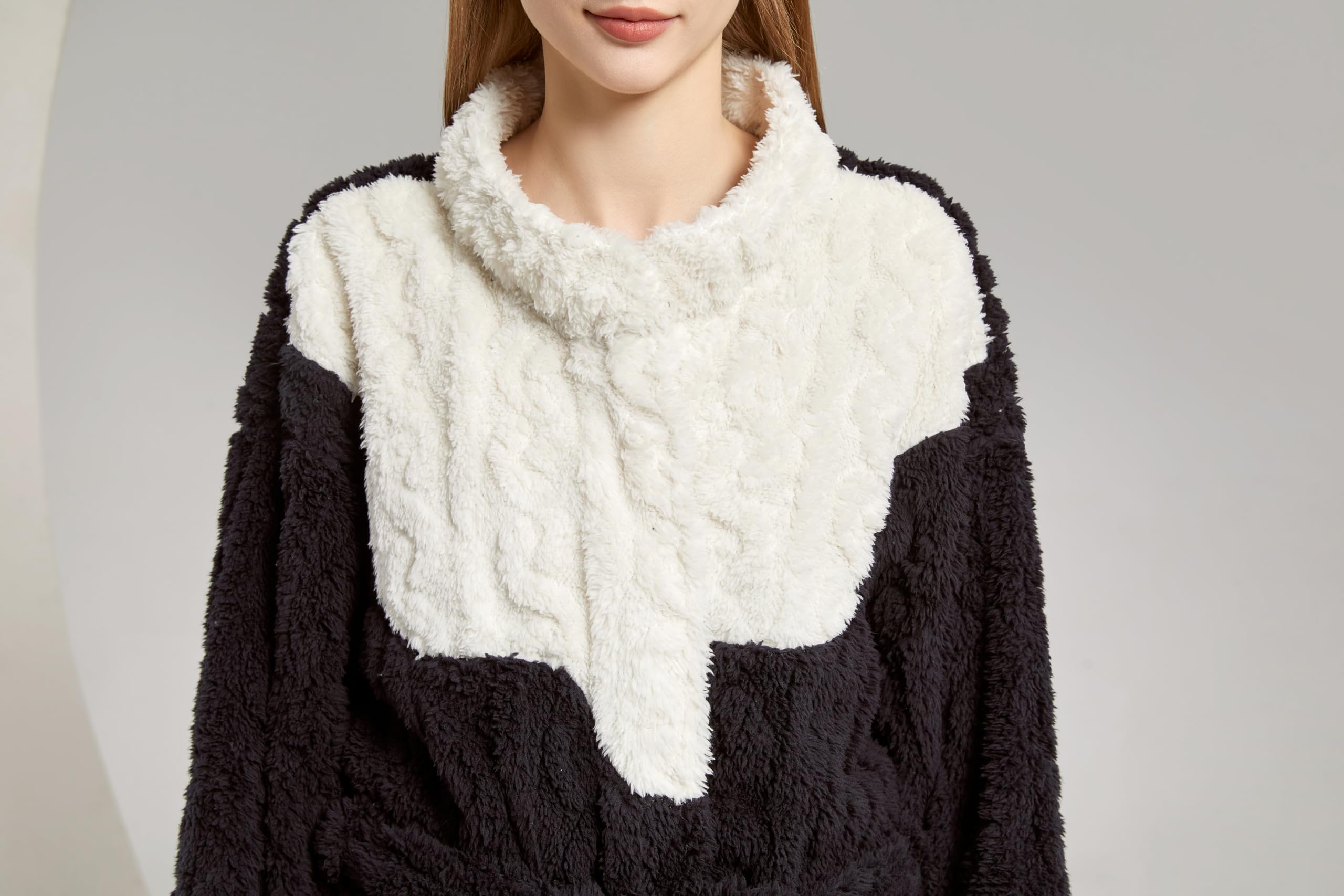 Pigiama Invernale da Donna Pigiama Caldo da Donna Lungo Inverno, Elegante Set di Pigiama in Pila di Corallo, Abbigliamento da Casa
