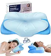 Cervical Neck Pillow for Sleeping, Ergonomic Side Sleeper Pillow for Neck Pain Relief, Adjustable Orthopedic Contour Cooling Mellow Cloud Align Pillows for Side/Back/Stomach Sleepers